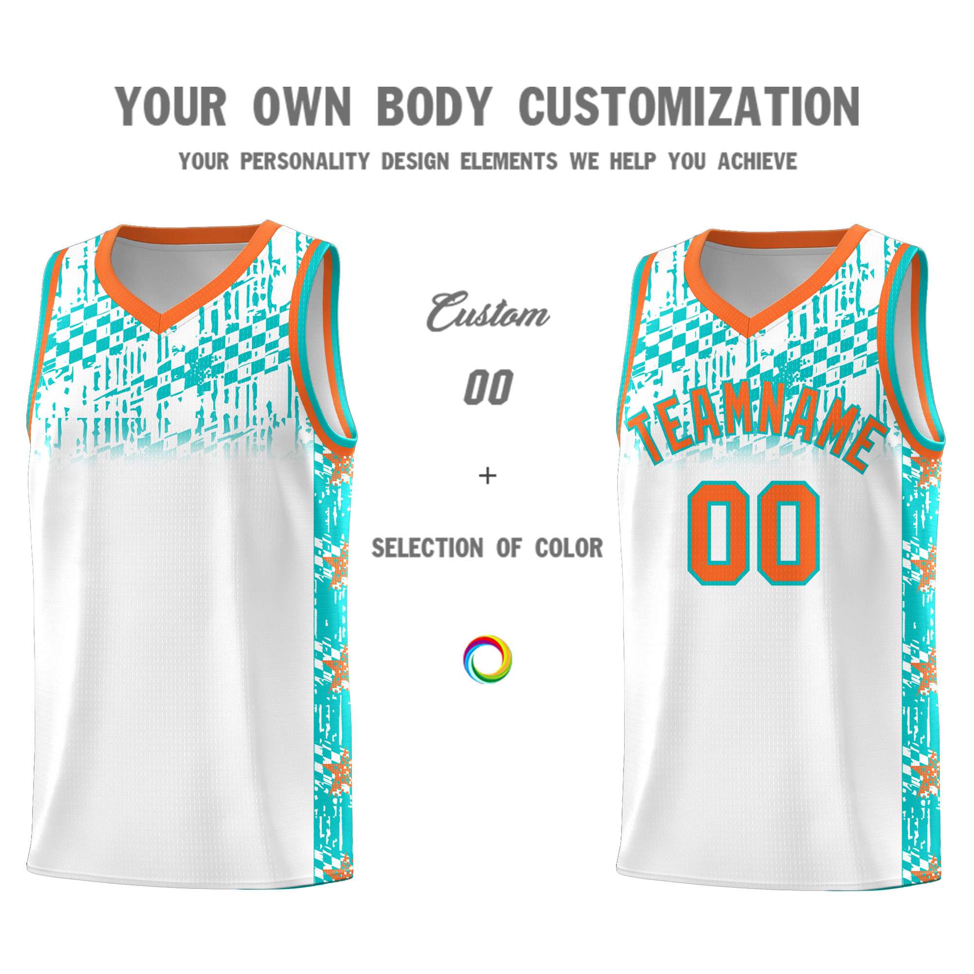 Custom White Mosaic Stars Pattern Sports Uniform Basketball Jersey|KXKSHOP