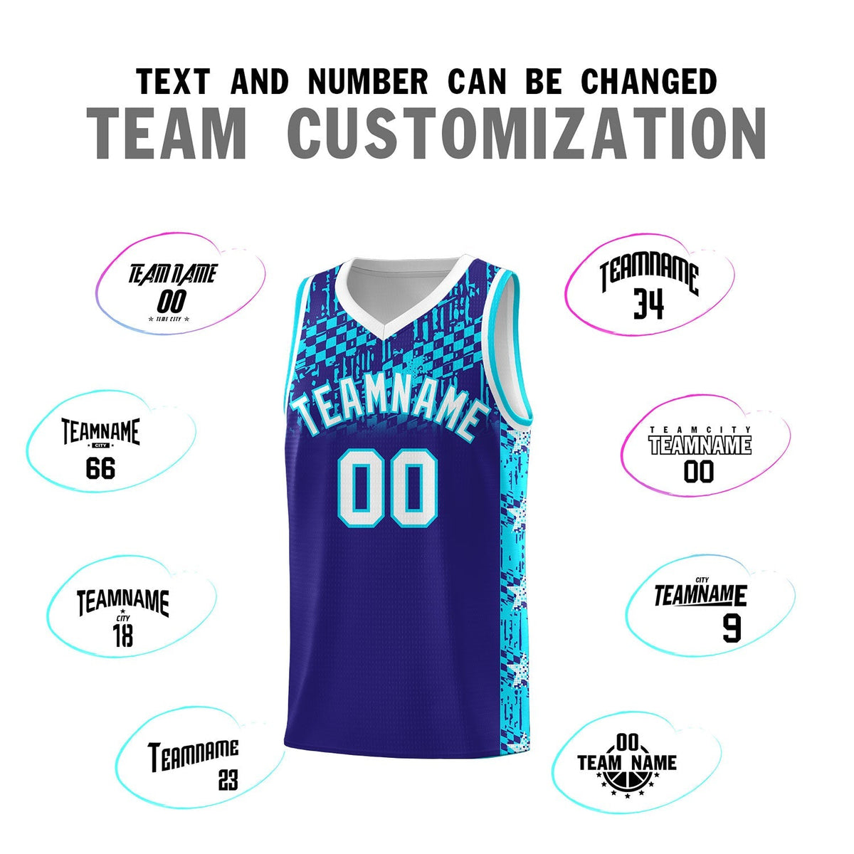 Custom Royal Mosaic Stars Pattern Sports Uniform Basketball Jersey|KXKSHOP