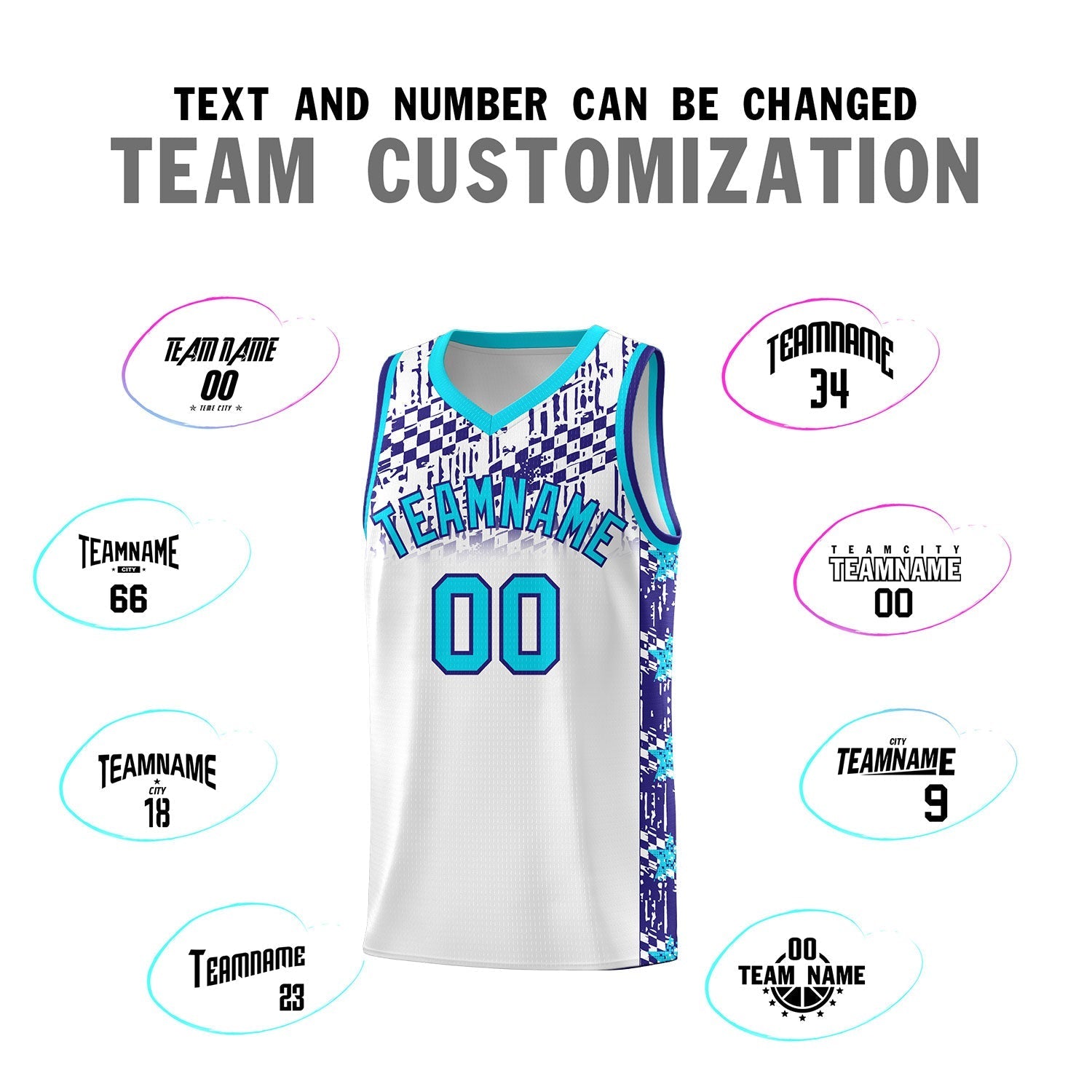 Custom White Mosaic Stars Pattern Sports Uniform Basketball Jersey|KXKSHOP