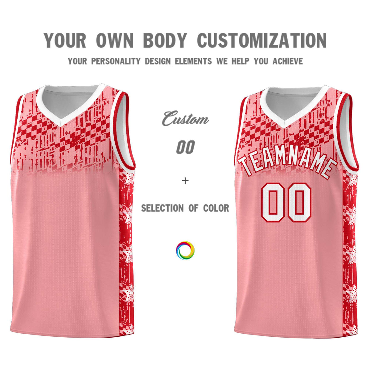 Custom Light Pink Mosaic Stars Pattern Sports Uniform Basketball Jersey|KXKSHOP