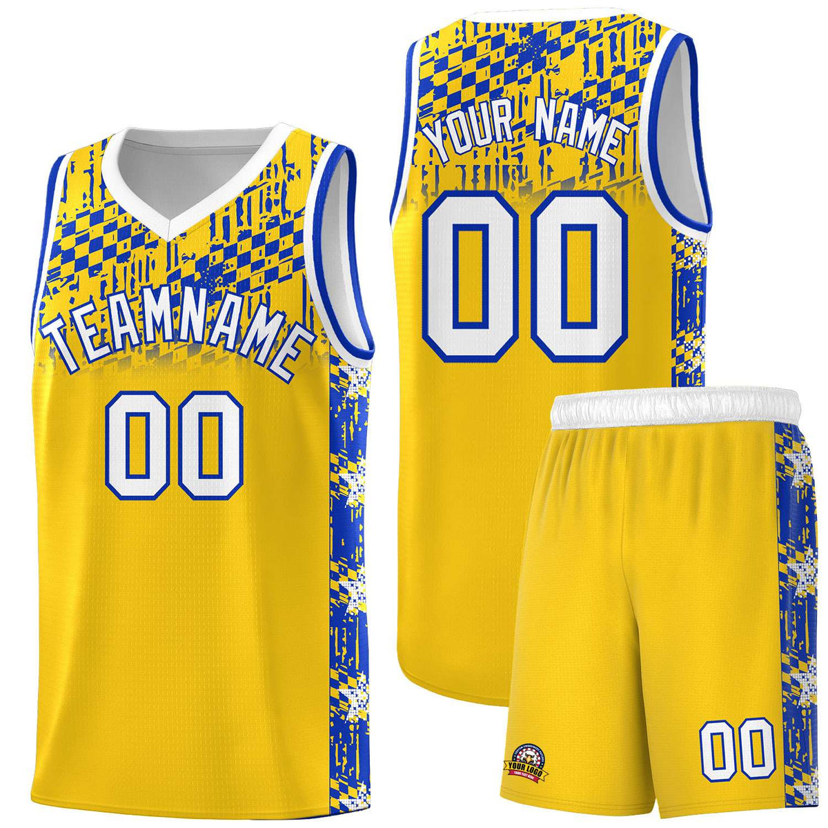 Custom Gold Mosaic Stars Pattern Sports Uniform Basketball Jersey|KXKSHOP
