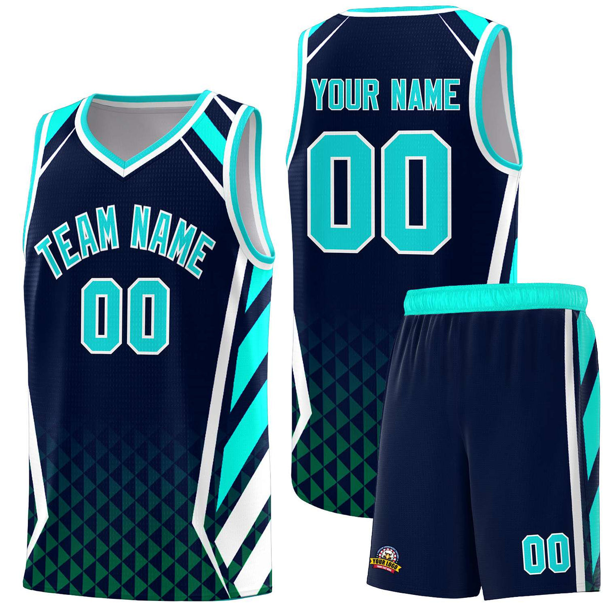 Custom Neon Green Navy-White Side Two-Tone Classic Sports Uniform Basketball Jersey |KXKSHOP