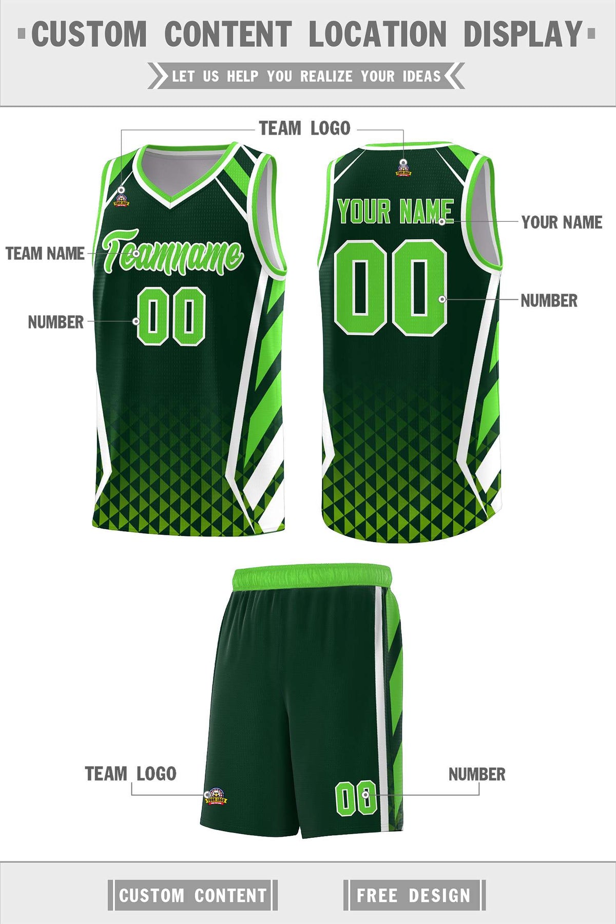 Custom Neon Green Navy-White Side Two-Tone Classic Sports Uniform Basketball Jersey |KXKSHOP