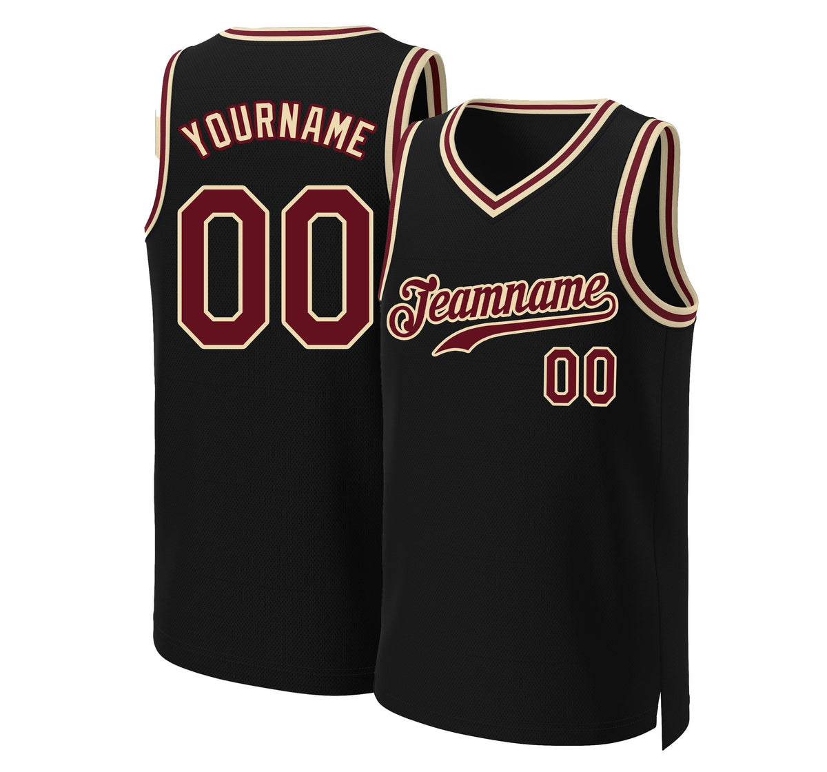 Custom Black Crimson-Khaki Classic Tops Basketball Jersey|KXKSHOP