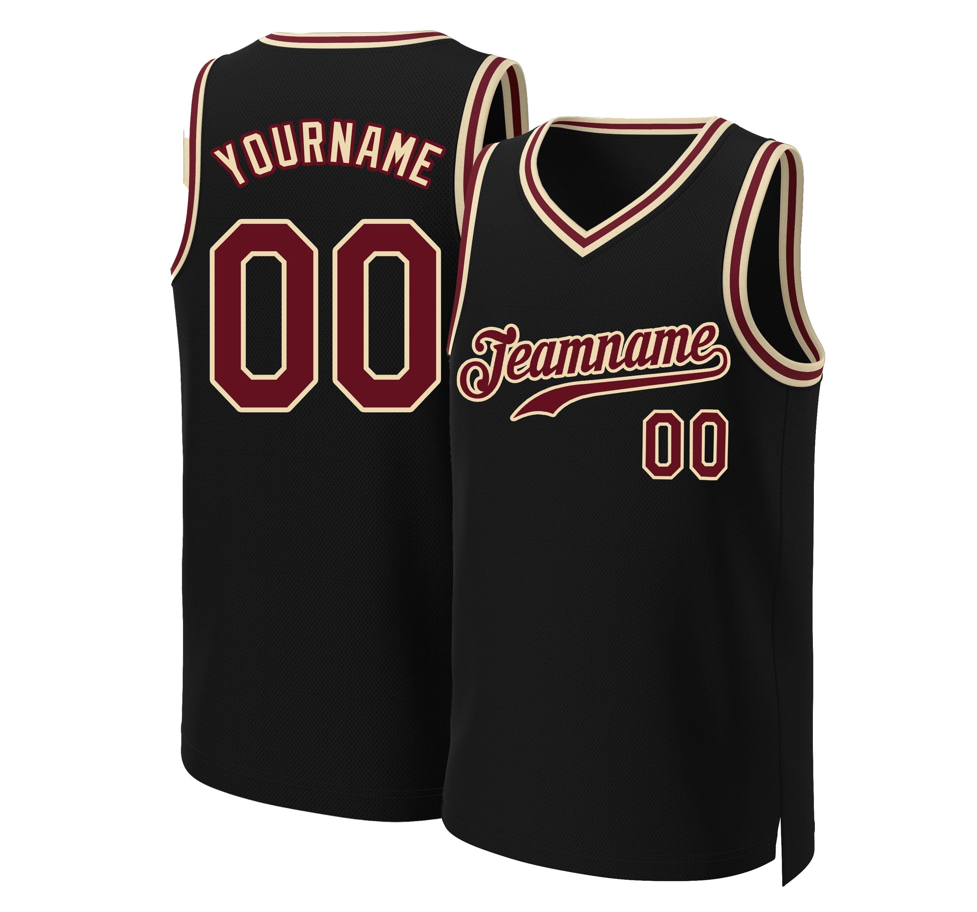 Custom Black Crimson-Khaki Classic Tops Basketball Jersey|KXKSHOP