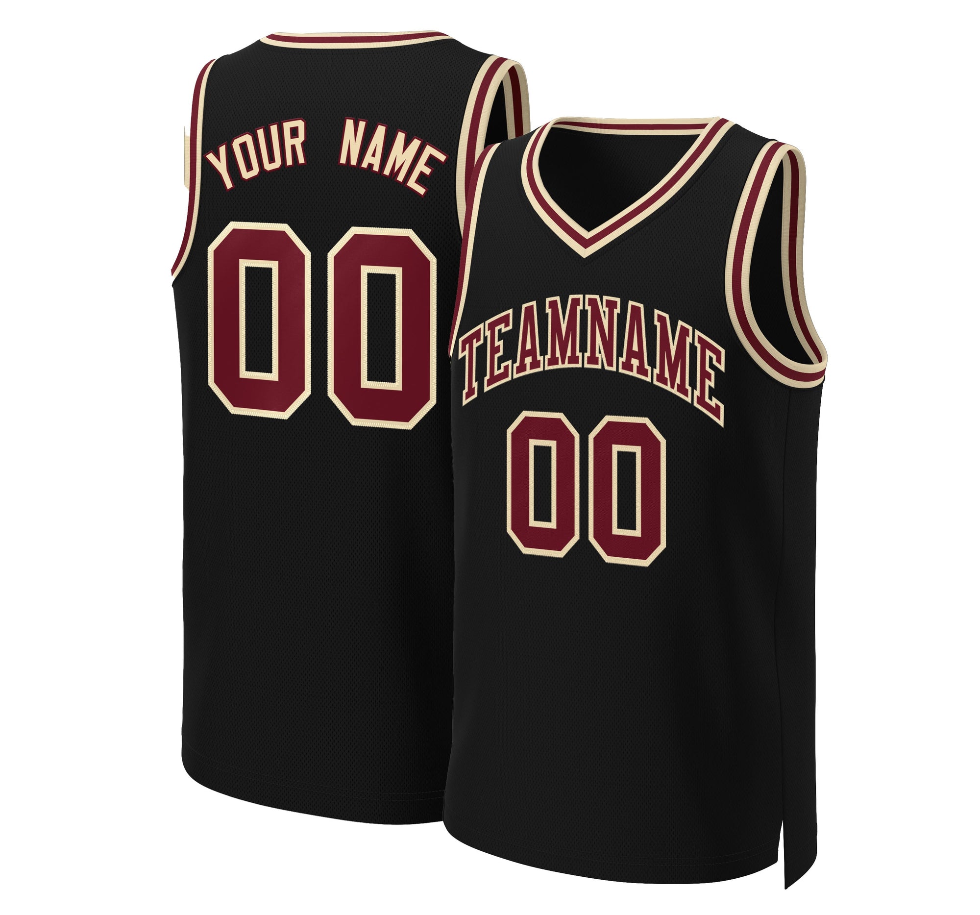 Custom Black Crimson-Khaki Classic Tops Basketball Jersey|KXKSHOP