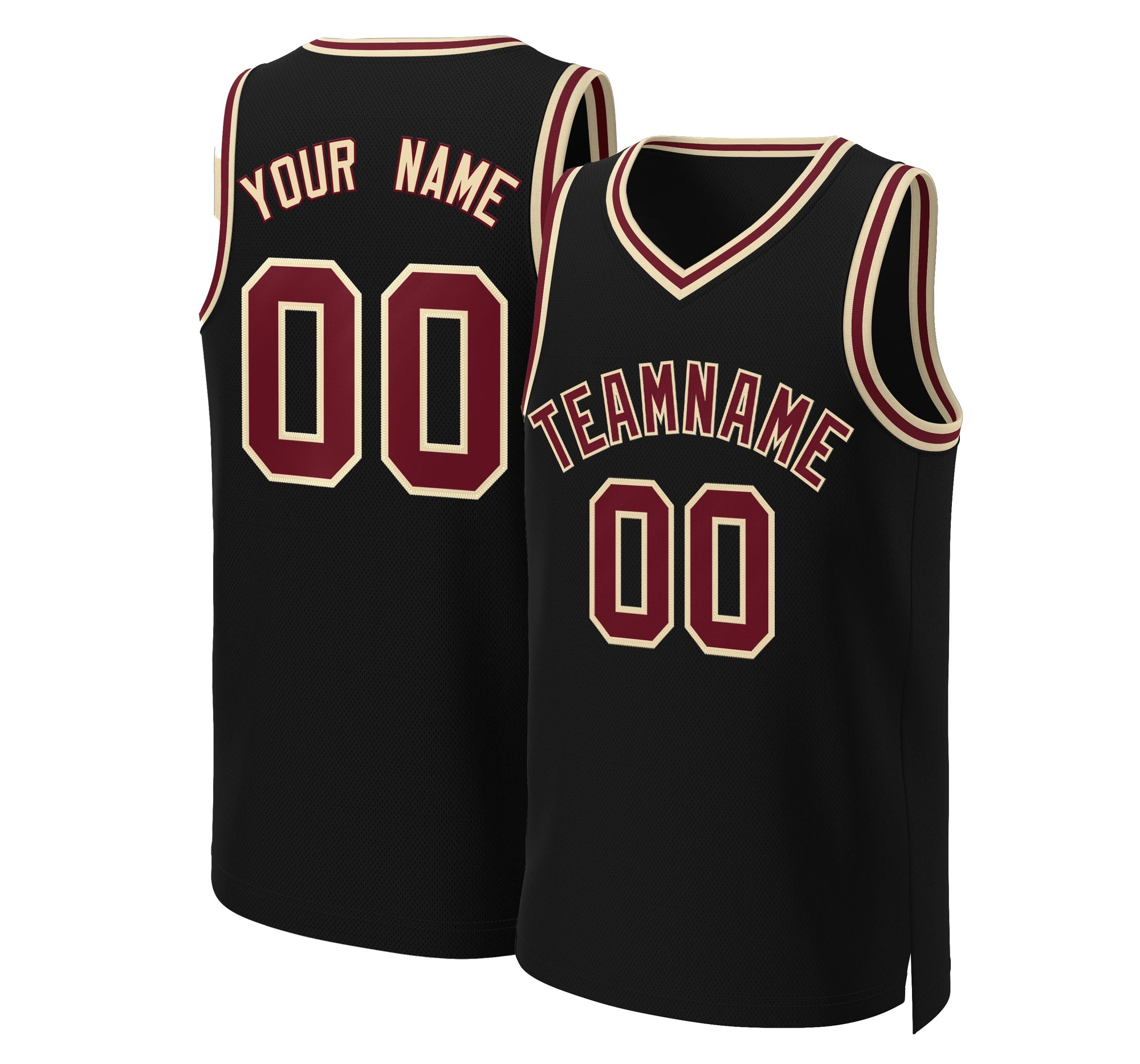 Custom Black Crimson-Khaki Classic Tops Basketball Jersey|KXKSHOP