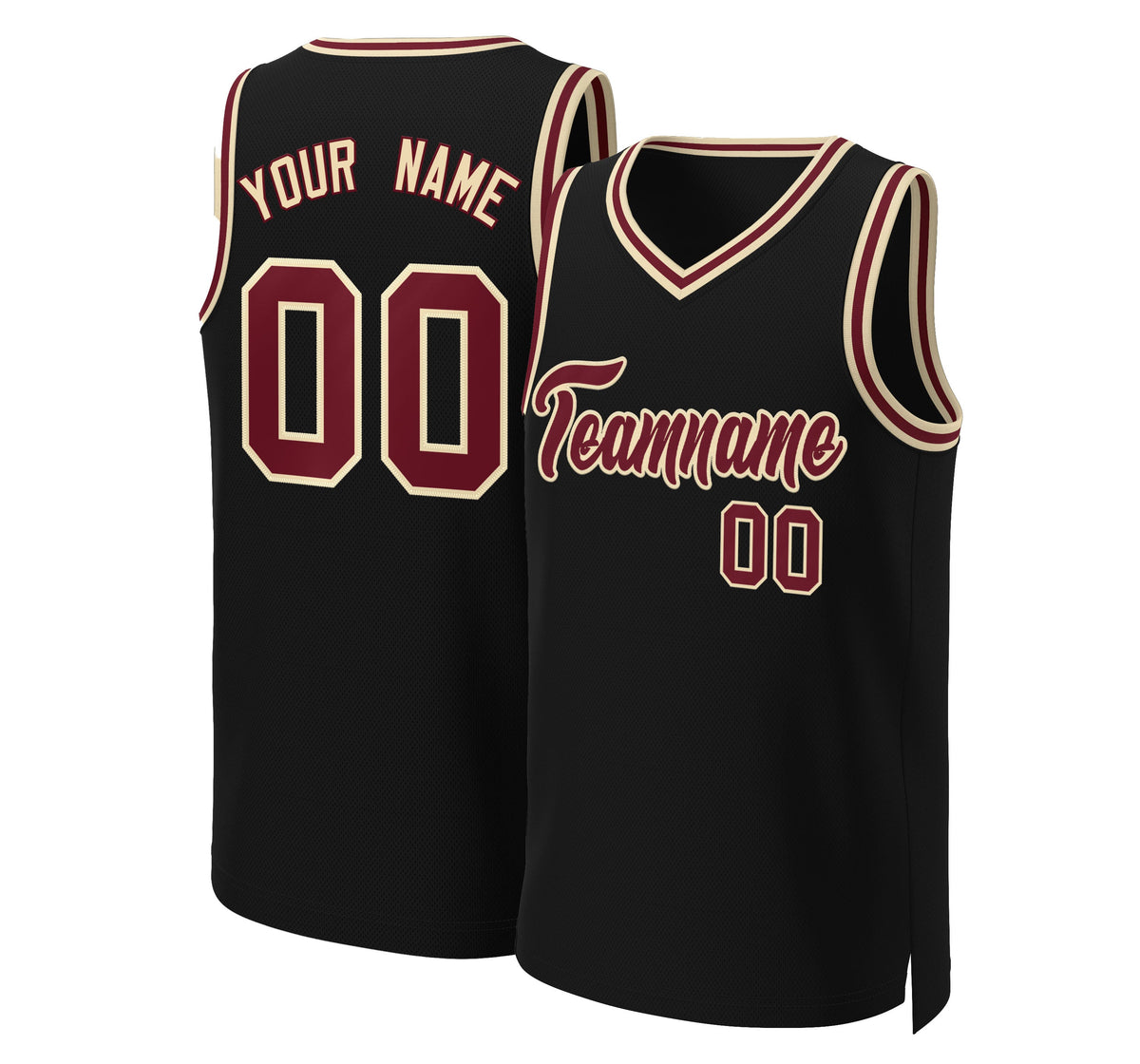 Custom Black Crimson-Khaki Classic Tops Basketball Jersey|KXKSHOP