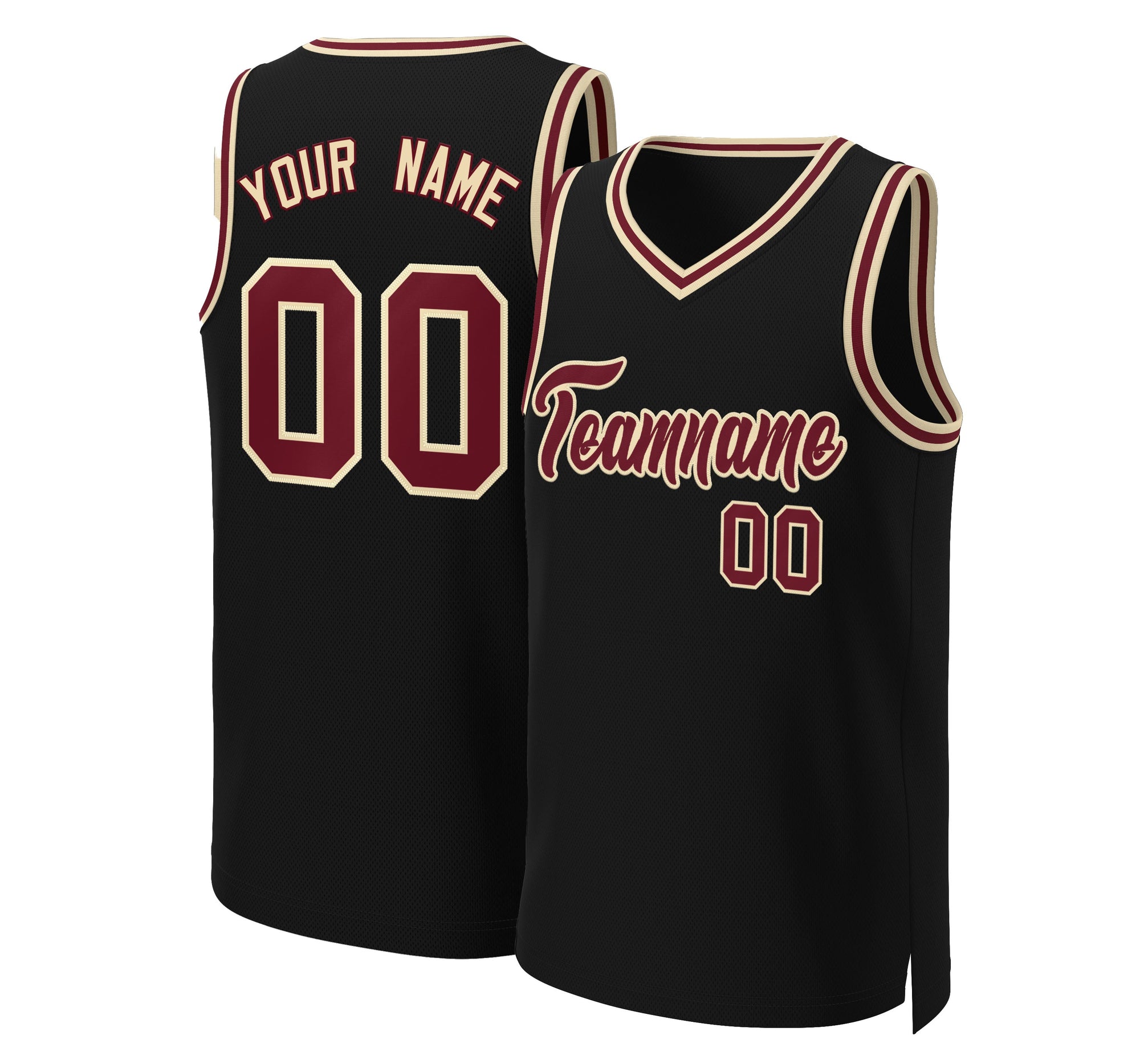 Custom Black Crimson-Khaki Classic Tops Basketball Jersey|KXKSHOP