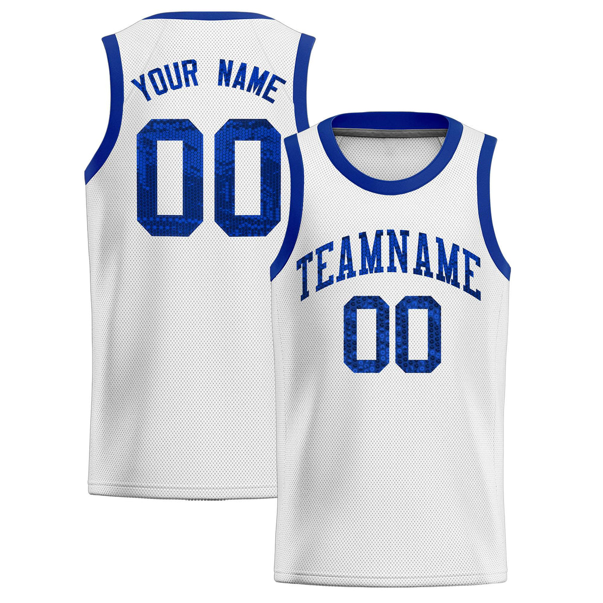 Custom White Sequined Tops Athletic Basketball Jersey|KXKSHOP