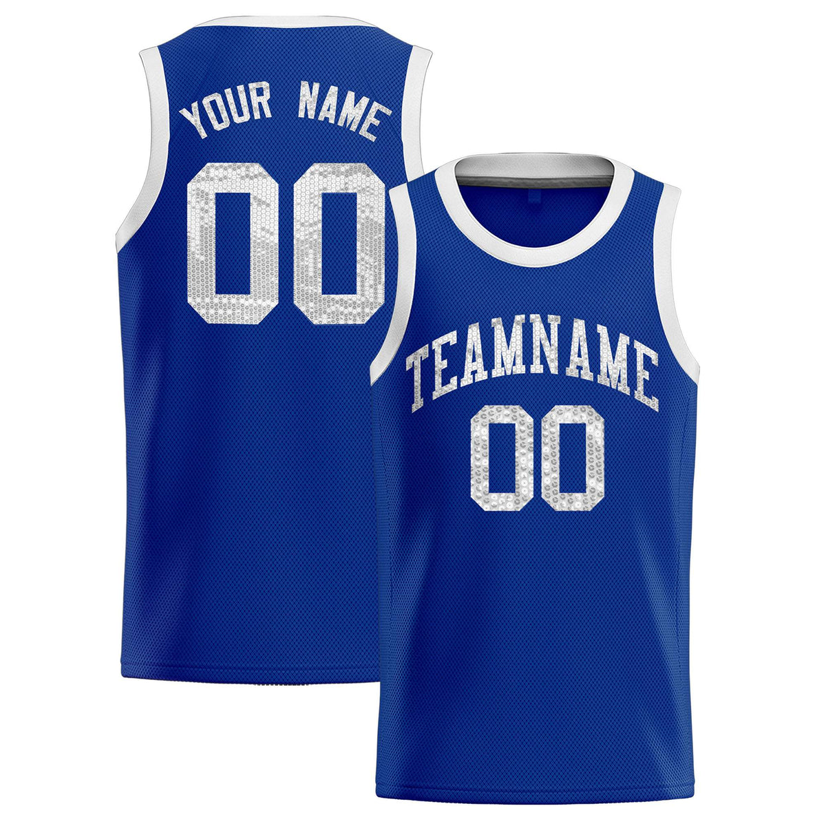 Custom Royal Sequined Tops Athletic Basketball Jersey|KXKSHOP