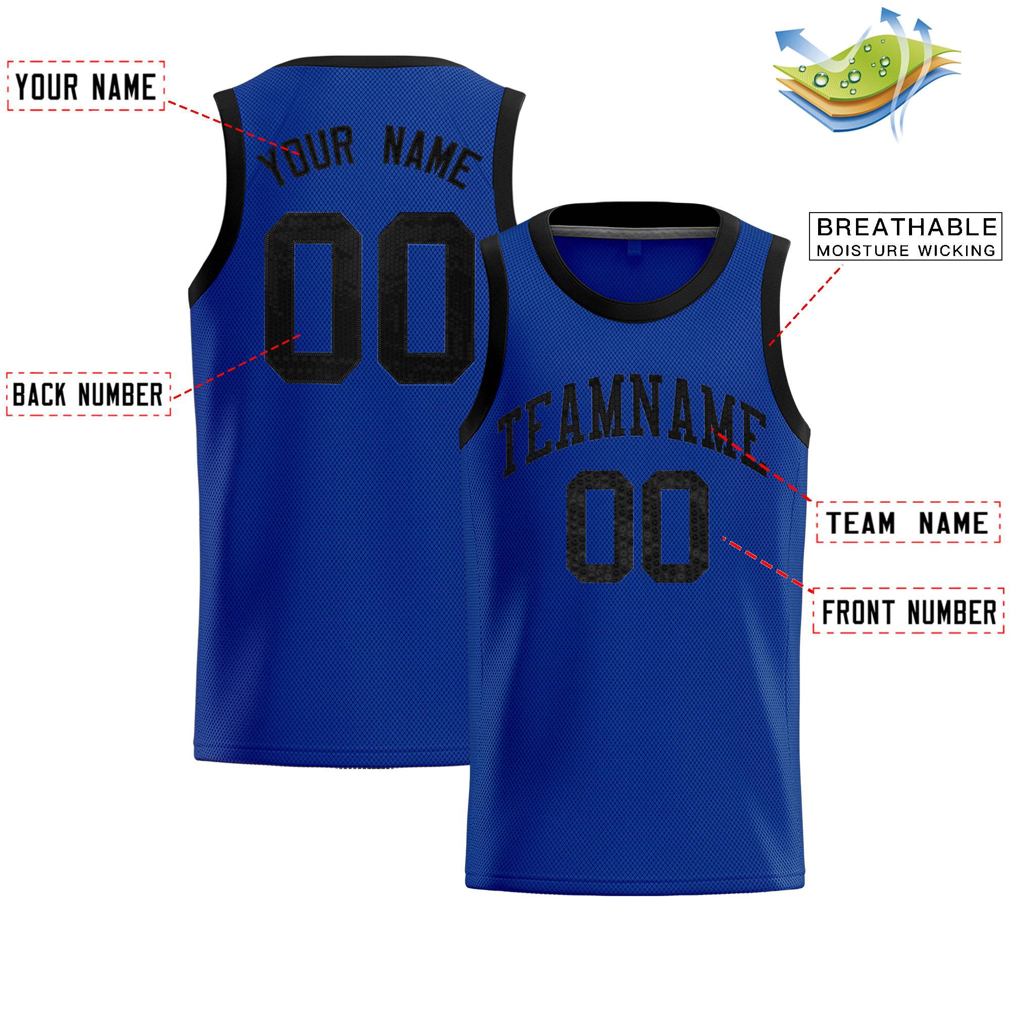 Custom Royal Sequined Tops Athletic Basketball Jersey|KXKSHOP