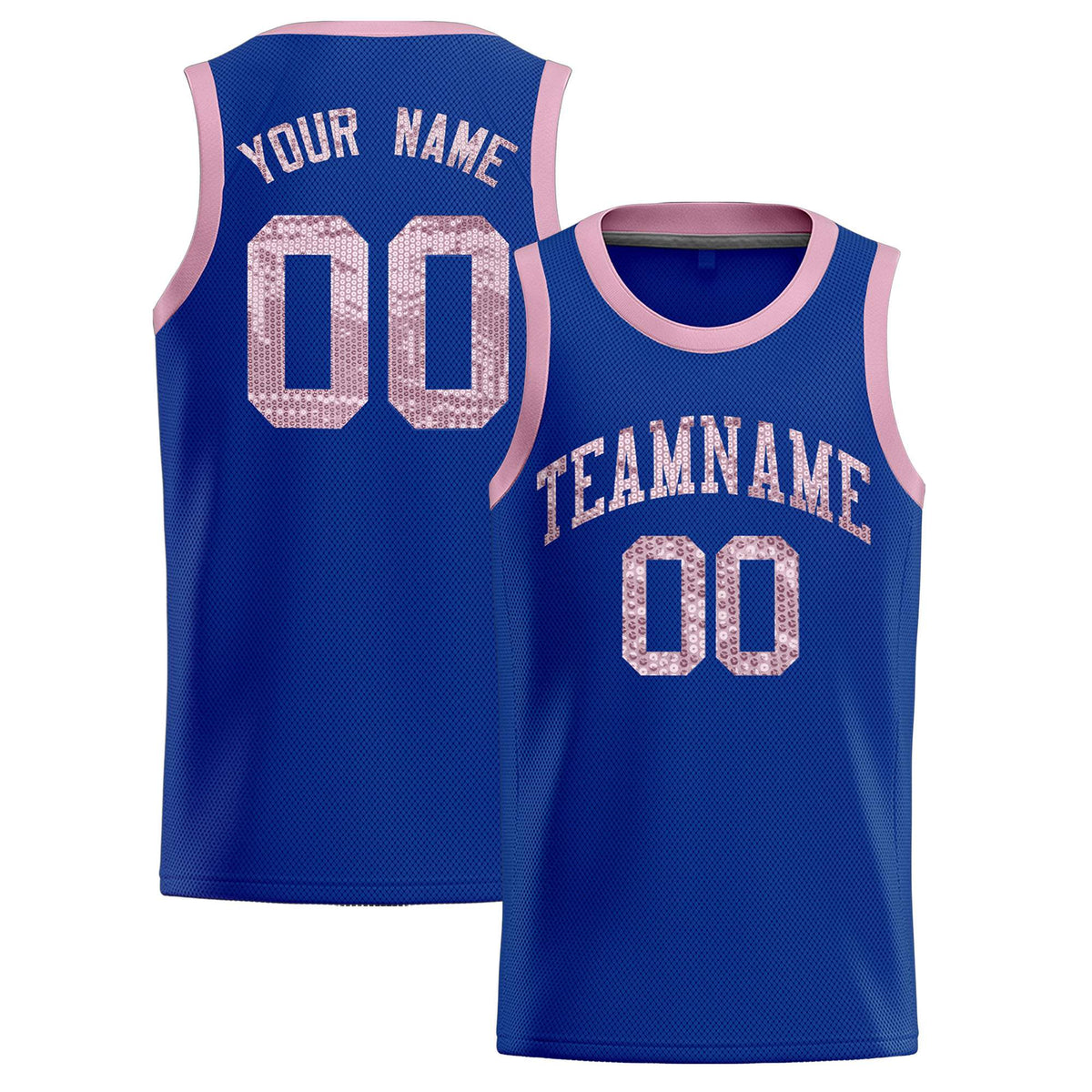 Custom Royal Sequined Tops Athletic Basketball Jersey|KXKSHOP