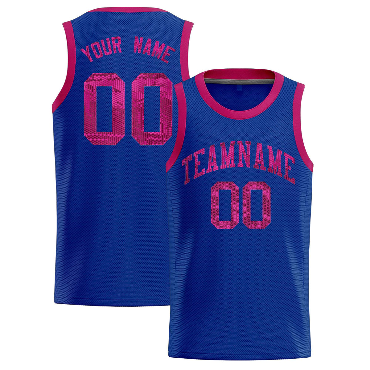 Custom Royal Sequined Tops Athletic Basketball Jersey|KXKSHOP