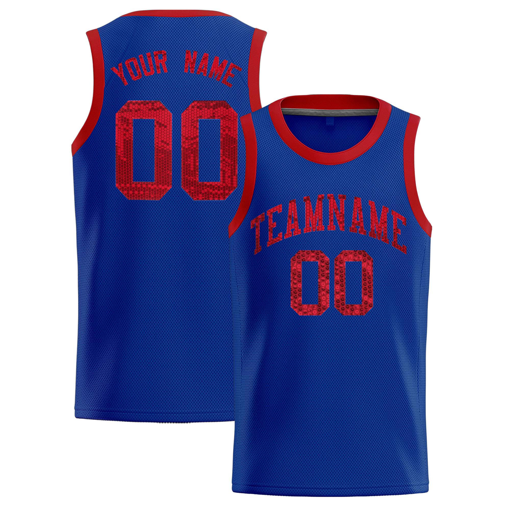 Custom Royal Sequined Tops Athletic Basketball Jersey|KXKSHOP