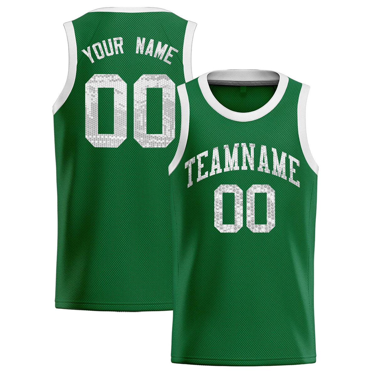 Custom Kelly Green Sequined Tops Athletic Basketball Jersey|KXKSHOP