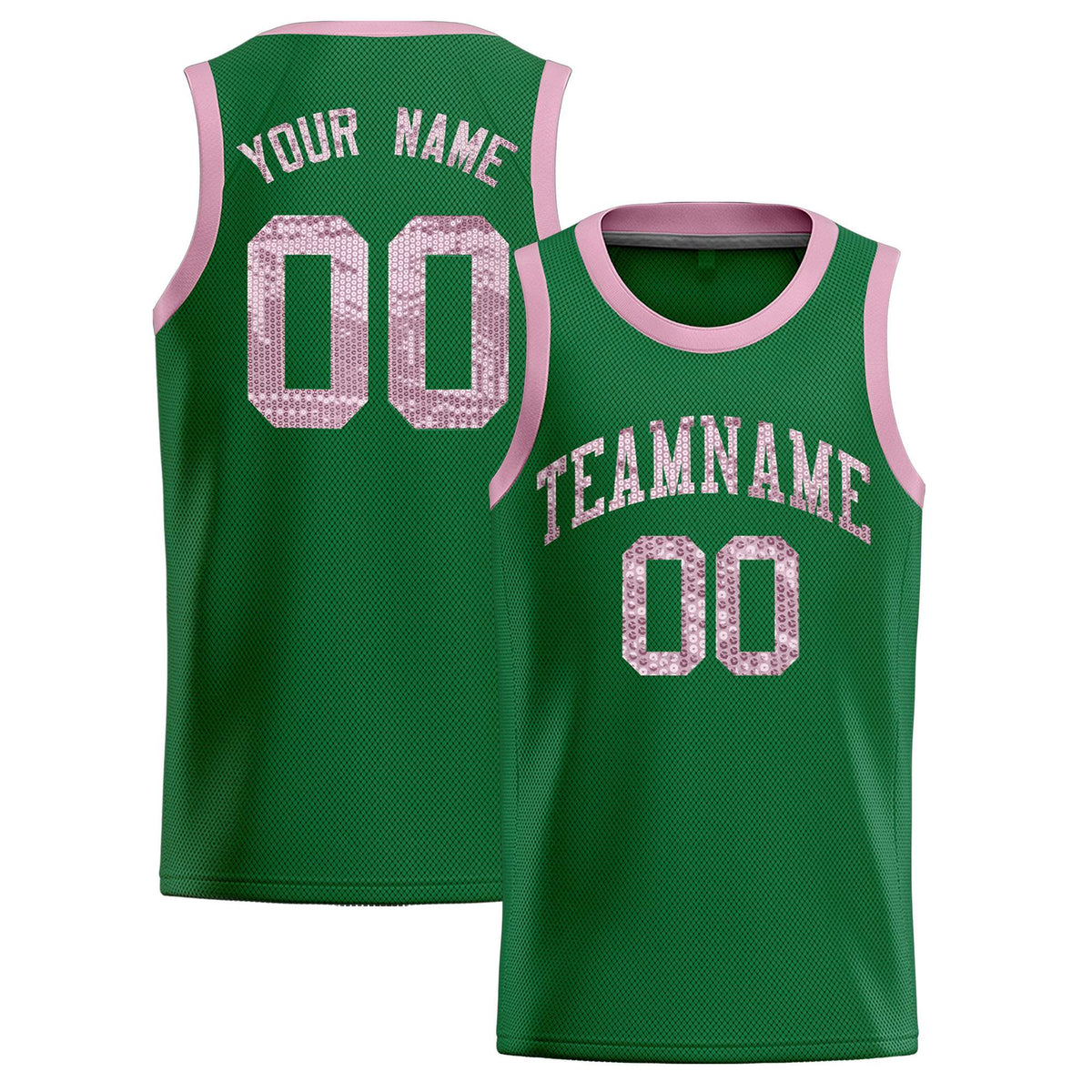 Custom Kelly Green Sequined Tops Athletic Basketball Jersey|KXKSHOP