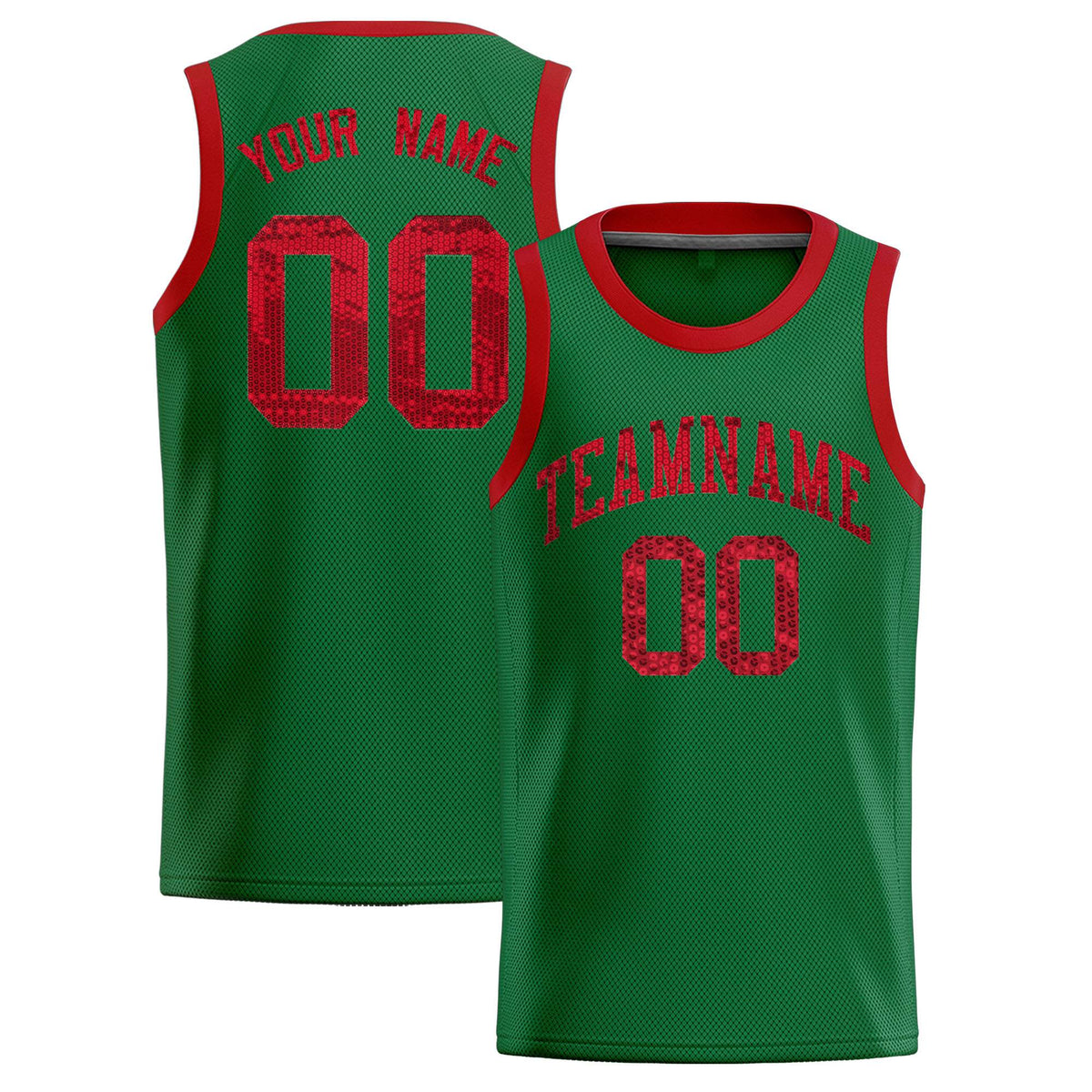 Custom Kelly Green Sequined Tops Athletic Basketball Jersey|KXKSHOP