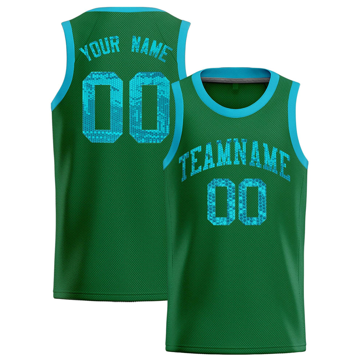 Custom Kelly Green Sequined Tops Athletic Basketball Jersey|KXKSHOP