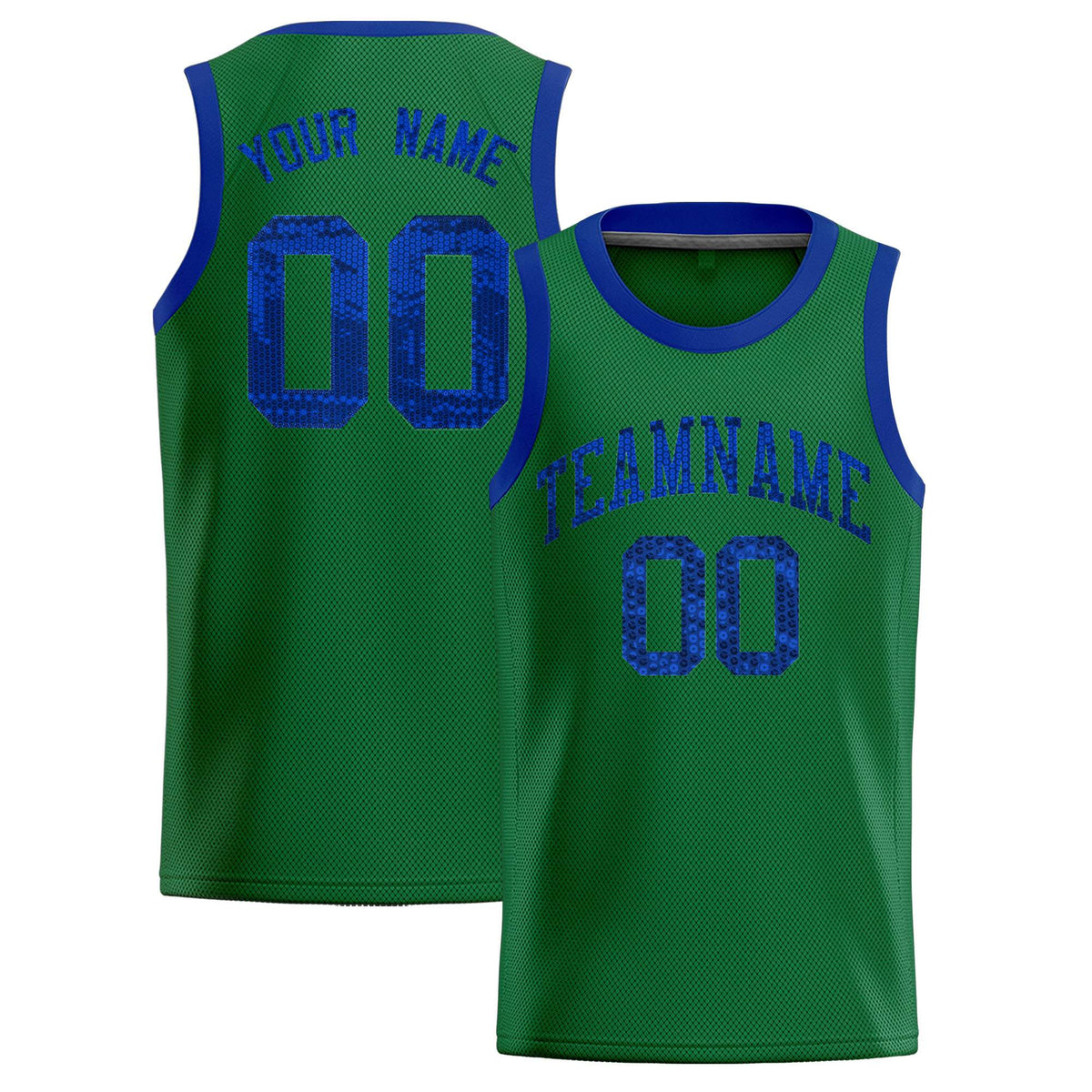 Custom Kelly Green Sequined Tops Athletic Basketball Jersey|KXKSHOP