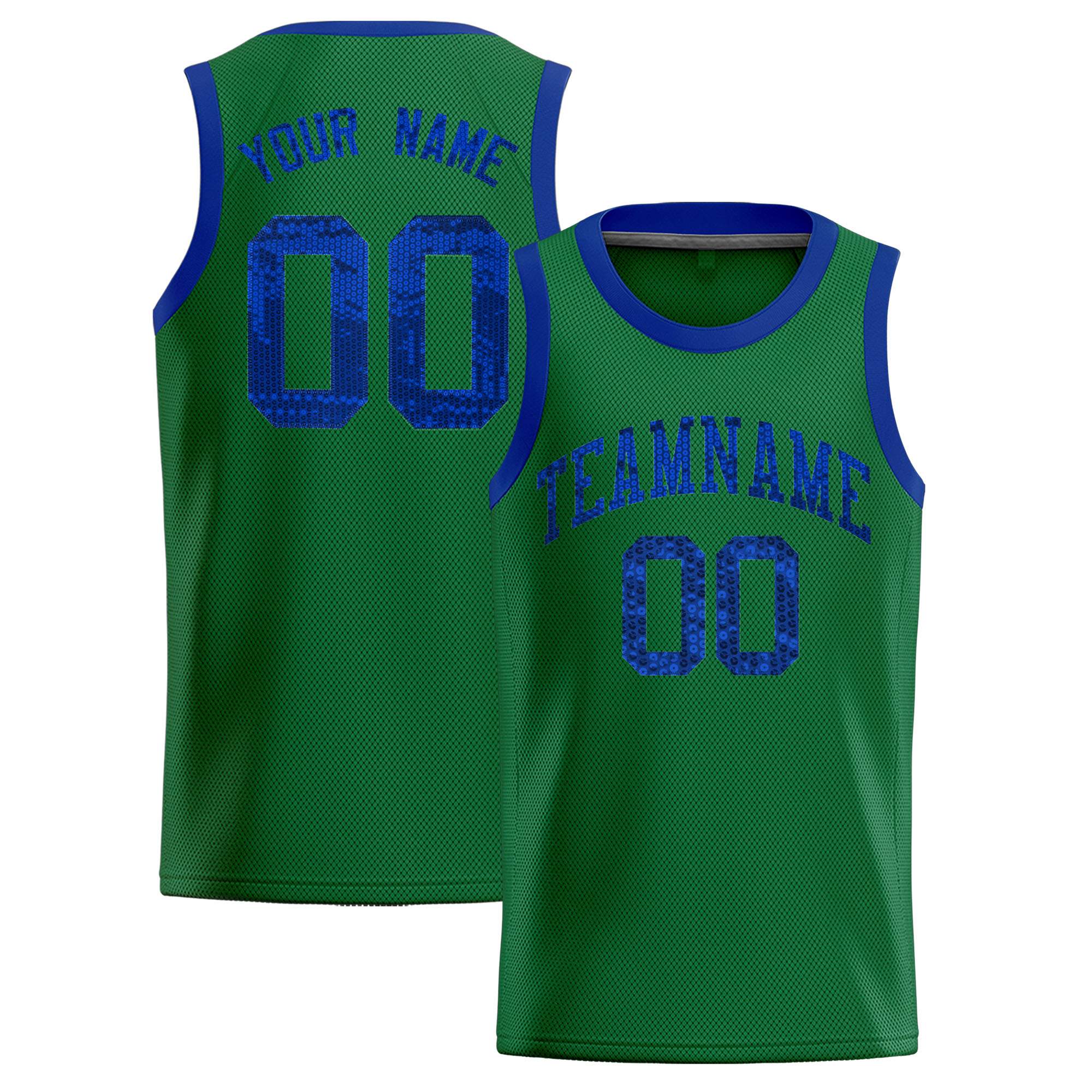 Custom Kelly Green Sequined Tops Athletic Basketball Jersey|KXKSHOP