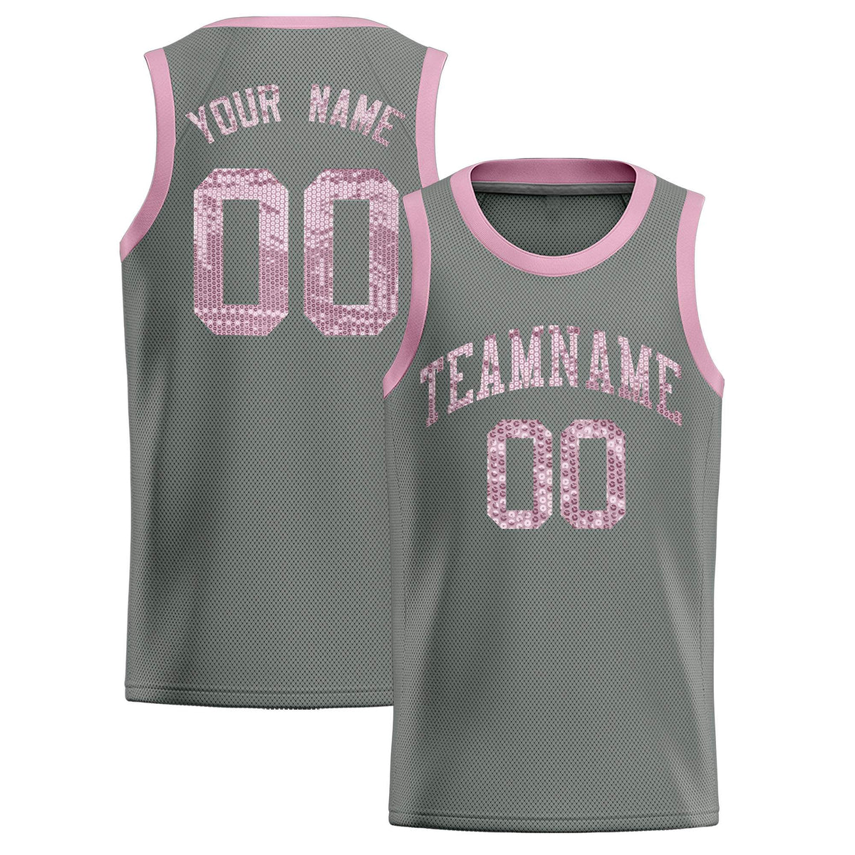 Custom Gray Sequined Tops Athletic Basketball Jersey|KXKSHOP