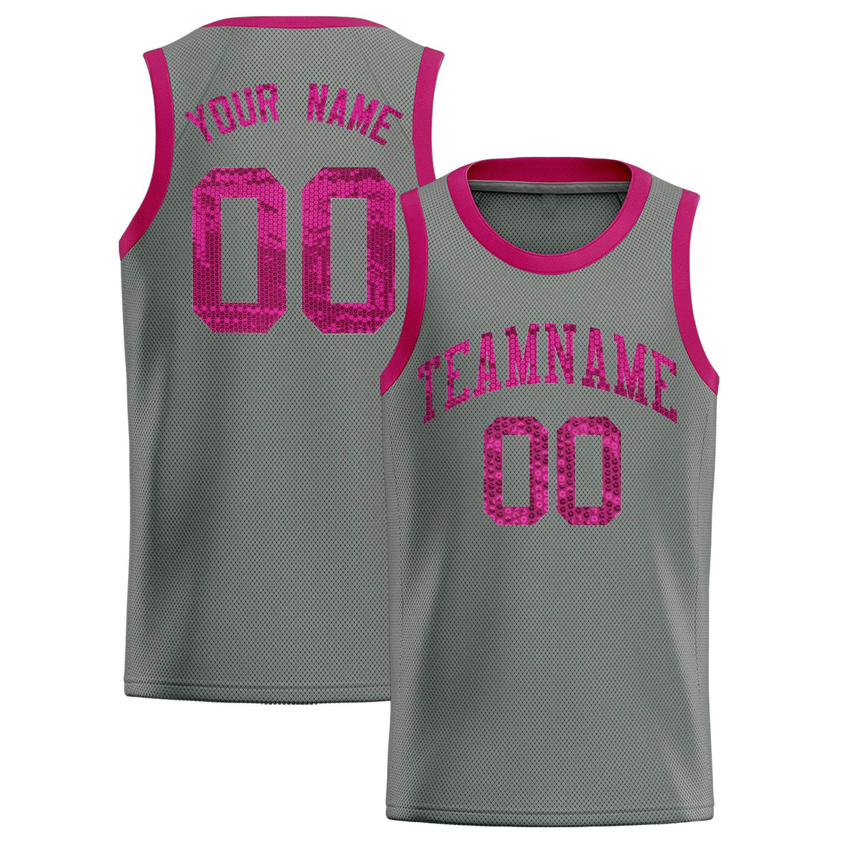 Custom Gray Sequined Tops Athletic Basketball Jersey|KXKSHOP