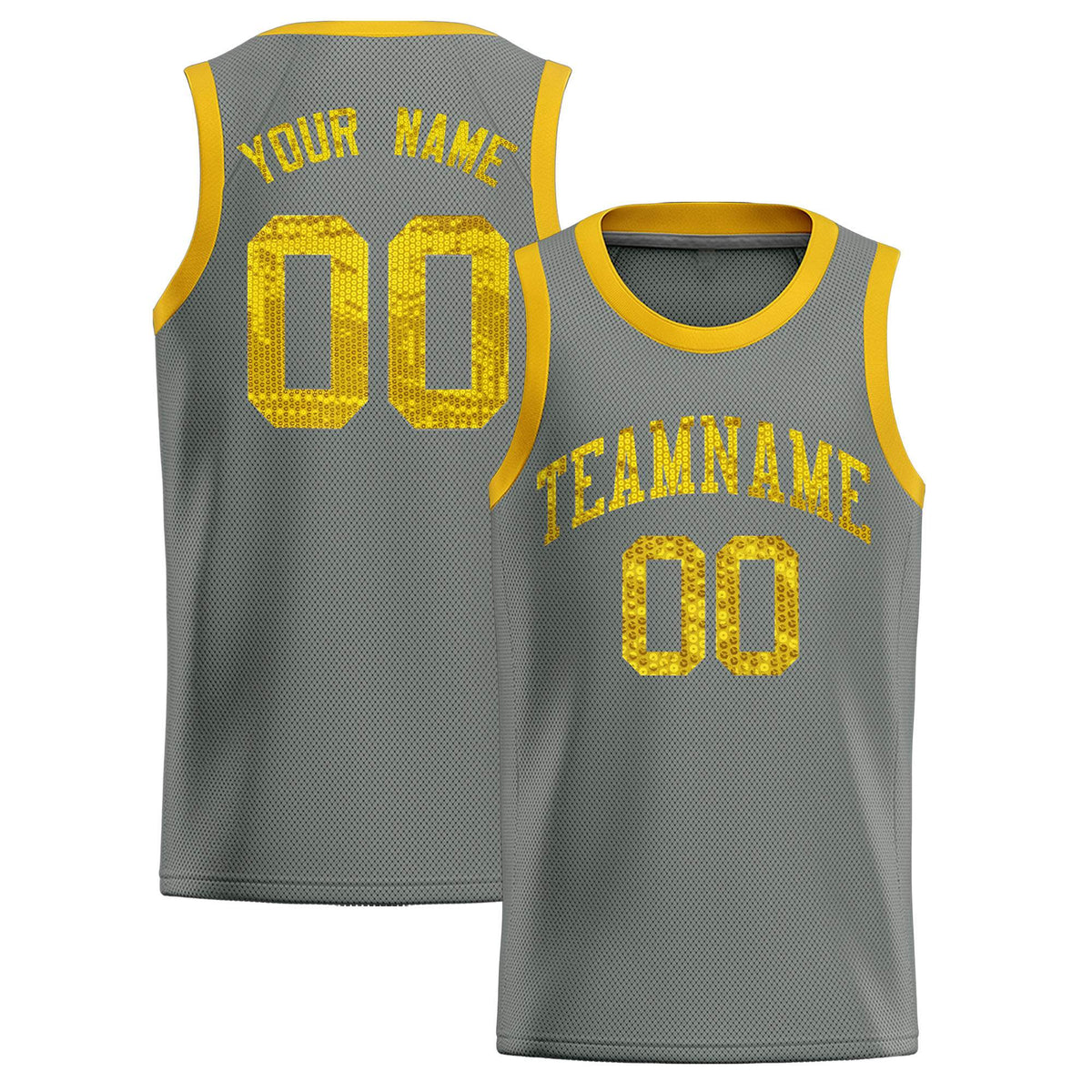 Custom Gray Sequined Tops Athletic Basketball Jersey|KXKSHOP