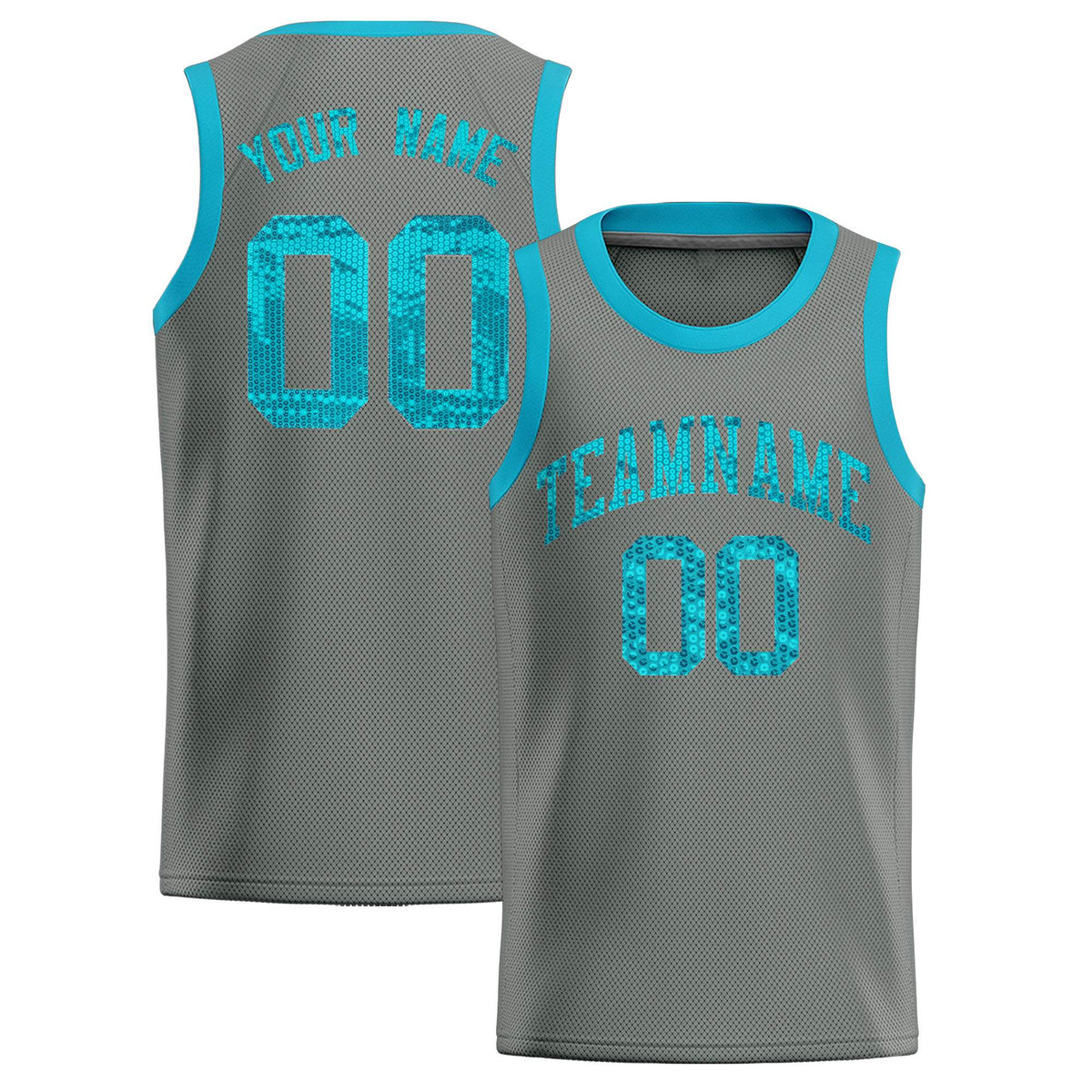 Custom Gray Sequined Tops Athletic Basketball Jersey|KXKSHOP