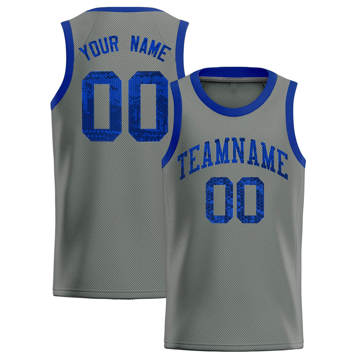 Custom Gray Sequined Tops Athletic Basketball Jersey|KXKSHOP