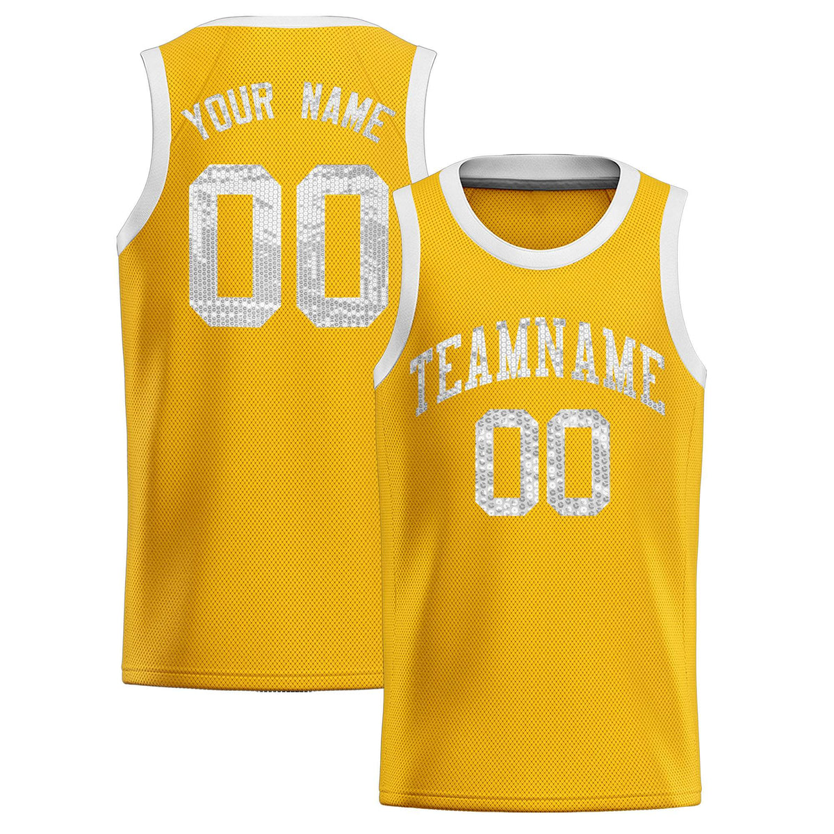 Custom Gold Sequined Tops Athletic Basketball Jersey|KXKSHOP