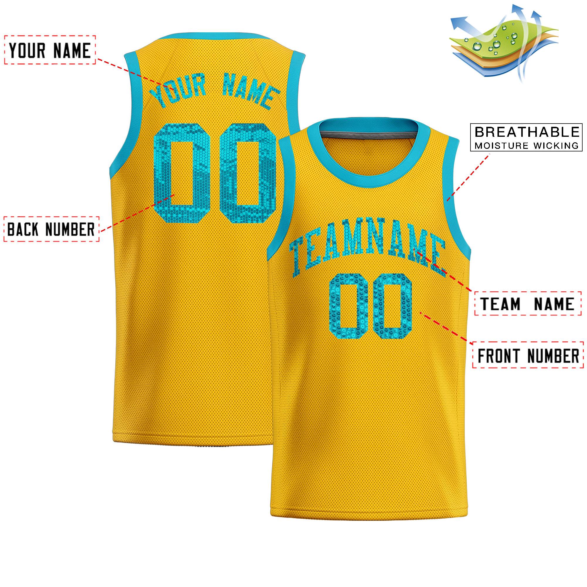 Custom Gold Sequined Tops Athletic Basketball Jersey|KXKSHOP
