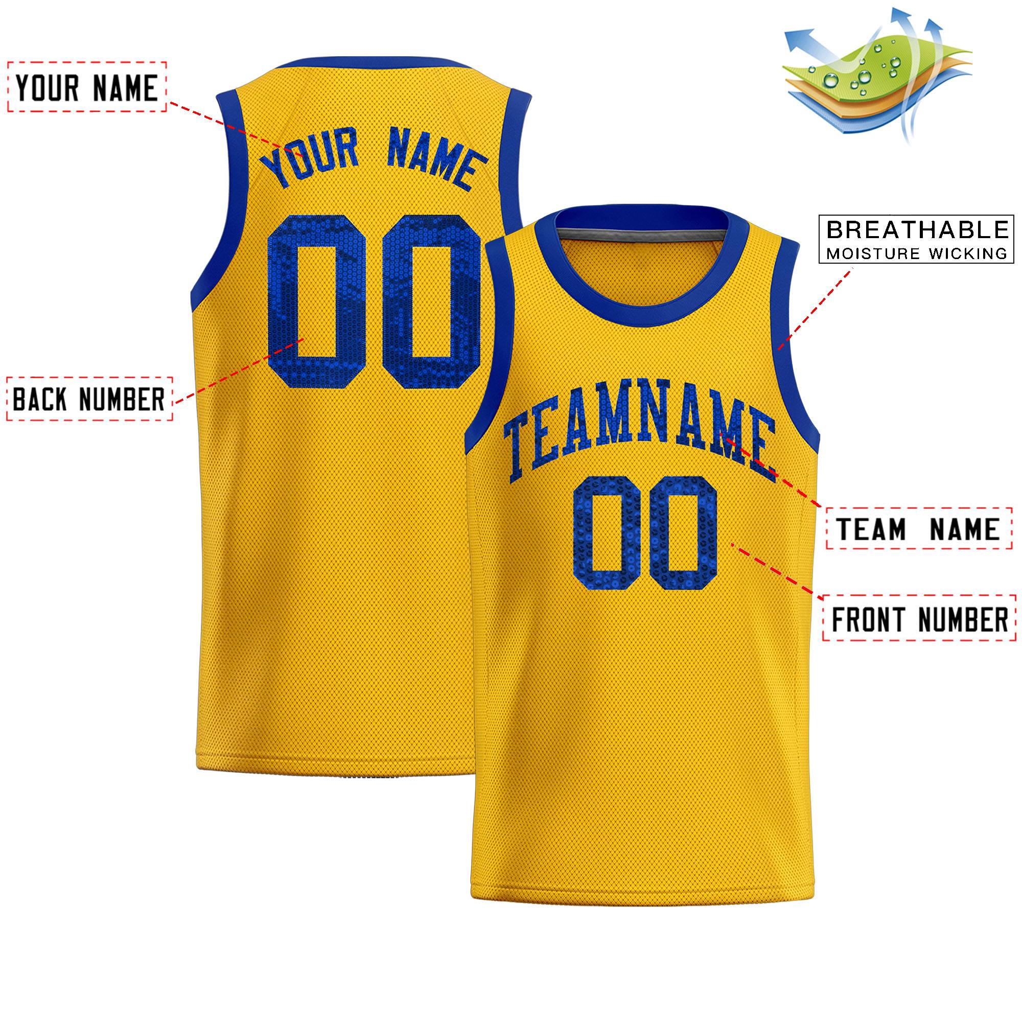 Custom Gold Sequined Tops Athletic Basketball Jersey|KXKSHOP