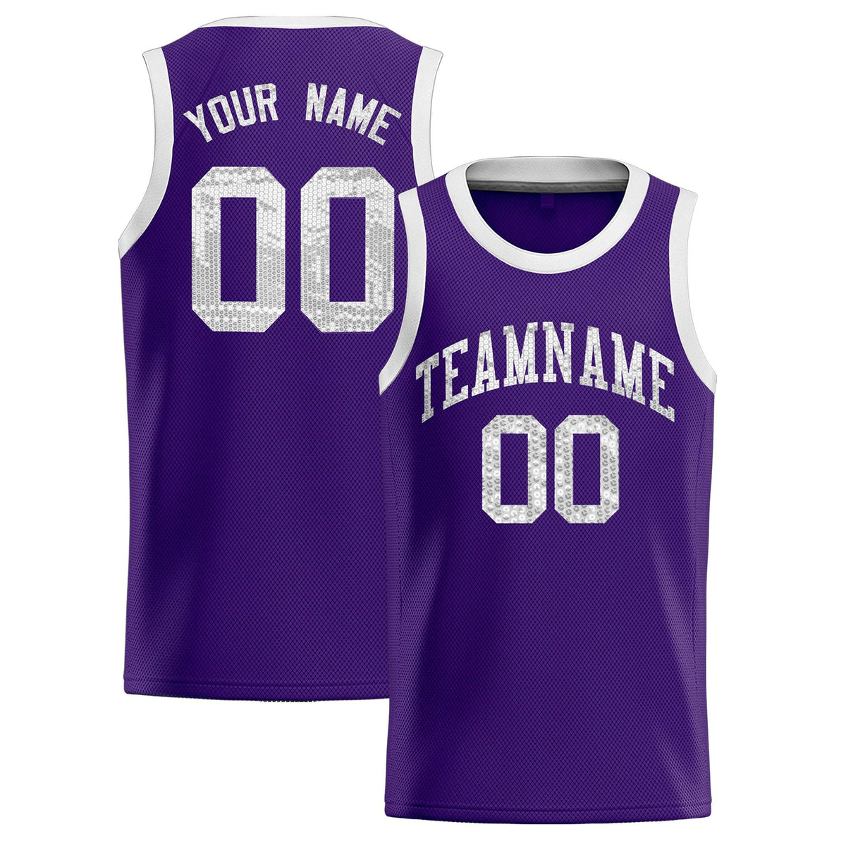 Custom Purple Sequined Tops Athletic Basketball Jersey|KXKSHOP