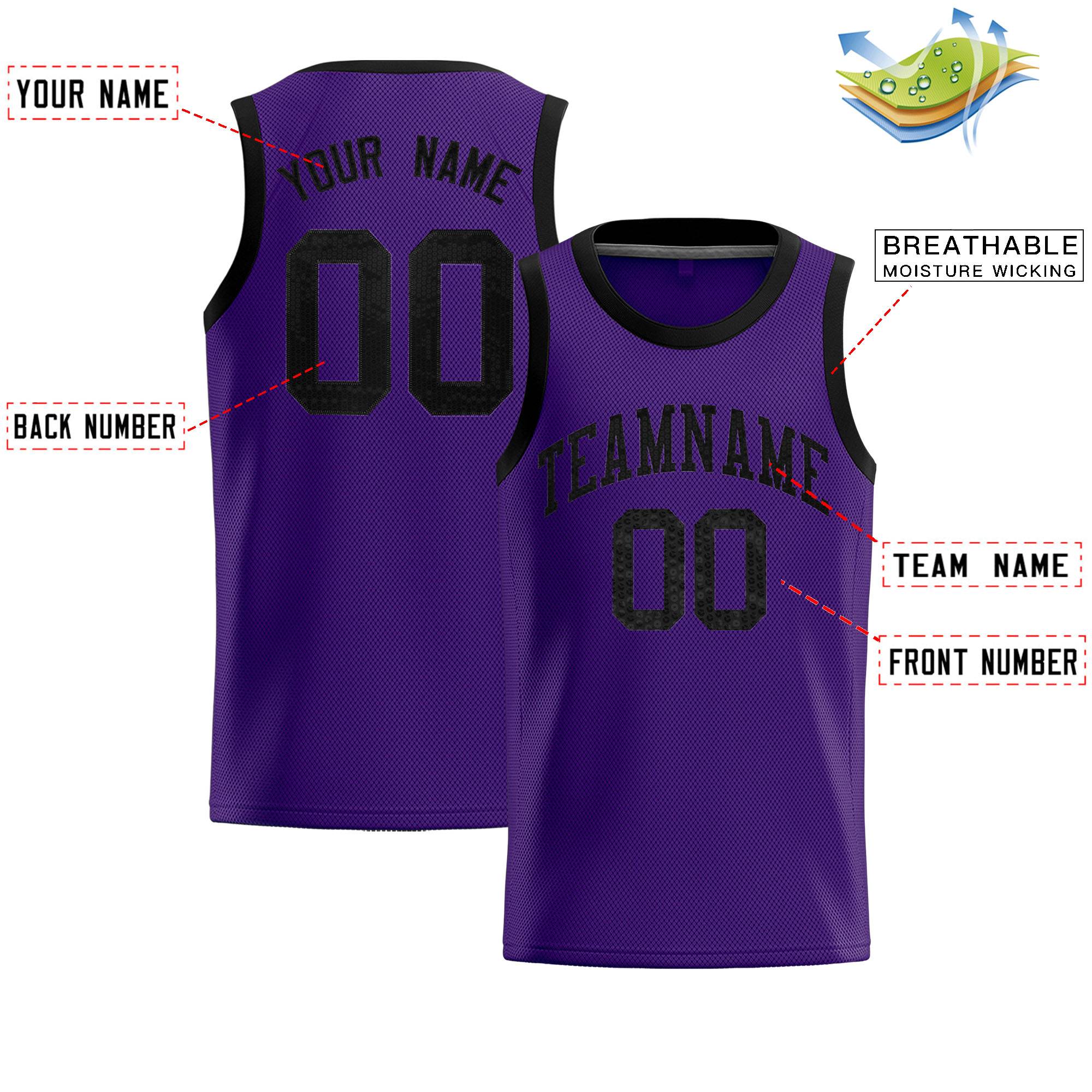 Custom Purple Sequined Tops Athletic Basketball Jersey|KXKSHOP