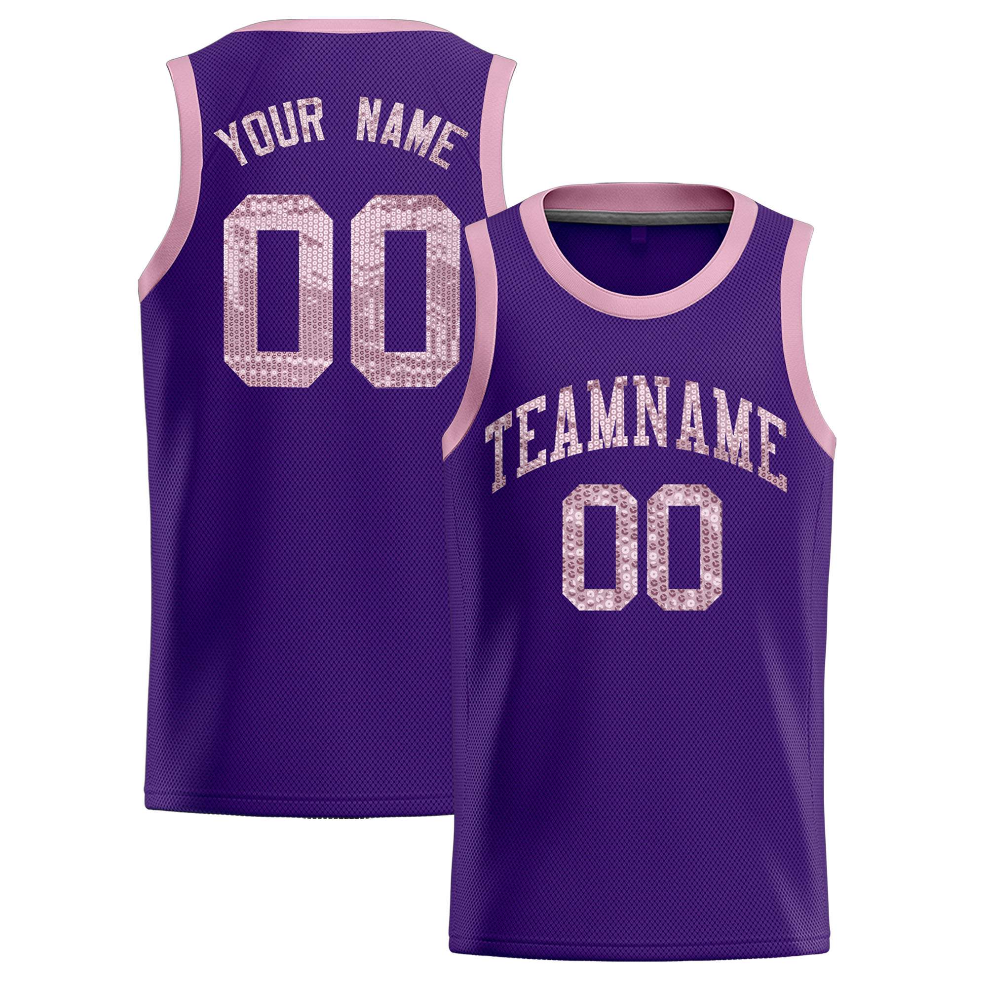 Custom Purple Sequined Tops Athletic Basketball Jersey|KXKSHOP
