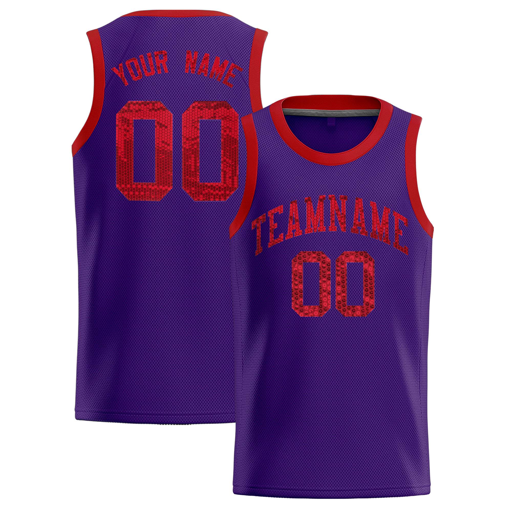 Custom Purple Sequined Tops Athletic Basketball Jersey|KXKSHOP