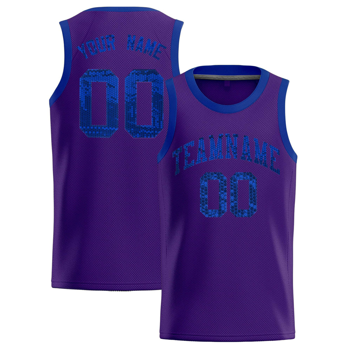 Custom Purple Sequined Tops Athletic Basketball Jersey|KXKSHOP