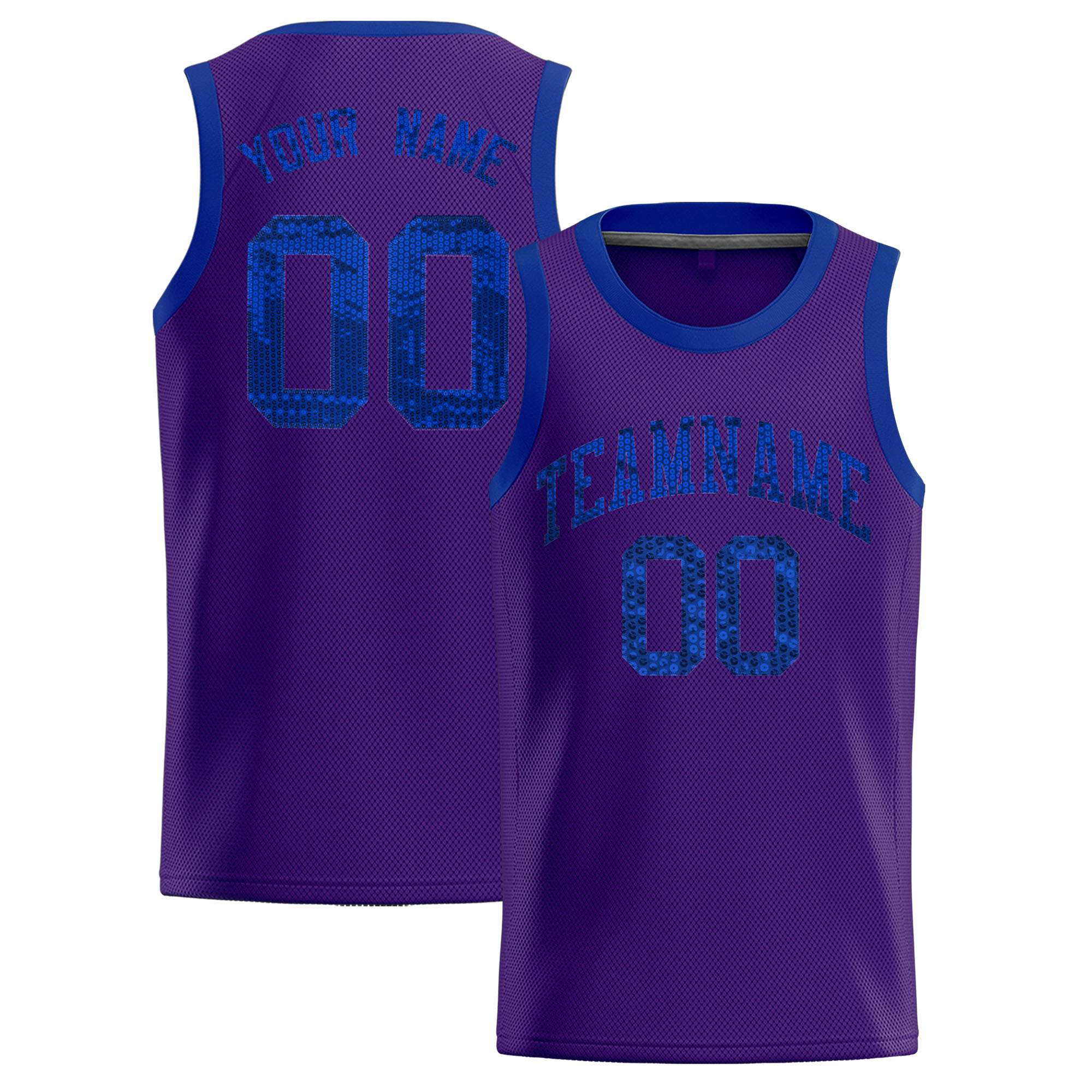 Custom Purple Sequined Tops Athletic Basketball Jersey|KXKSHOP