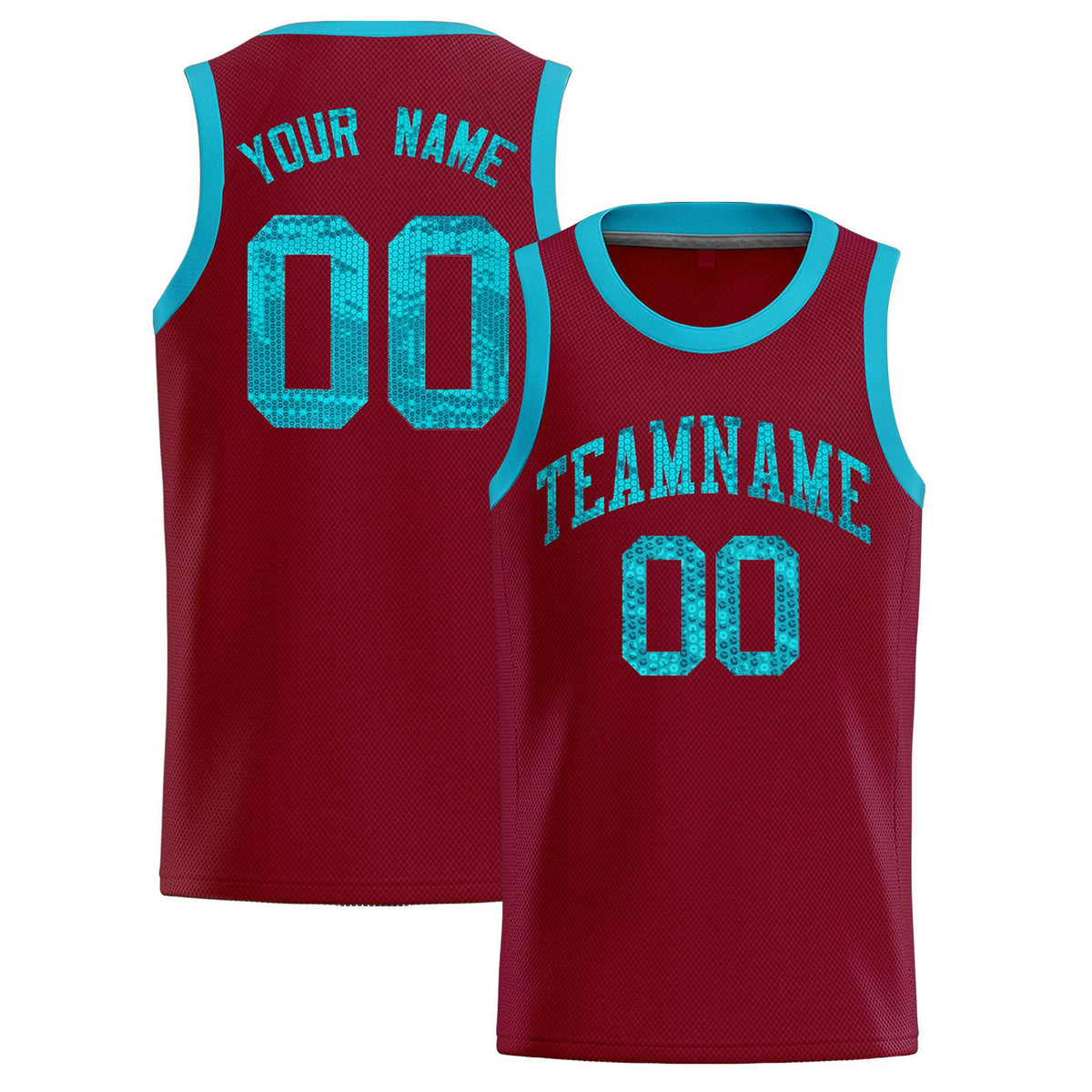 Custom Crimson Sequined Tops Athletic Basketball Jersey|KXKSHOP