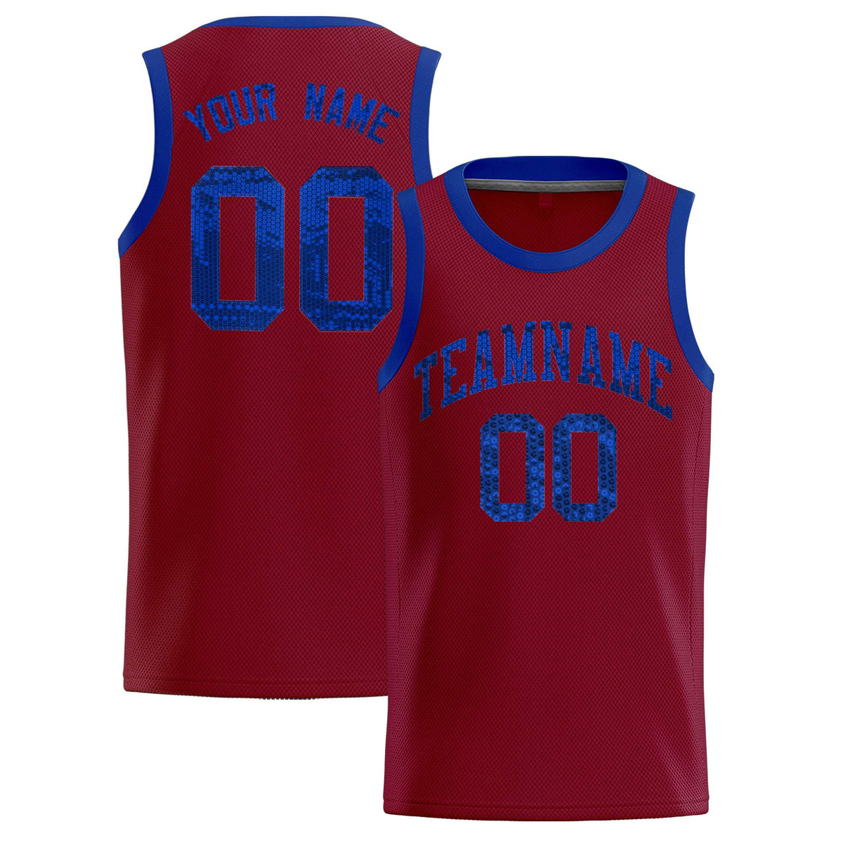 Custom Crimson Sequined Tops Athletic Basketball Jersey|KXKSHOP