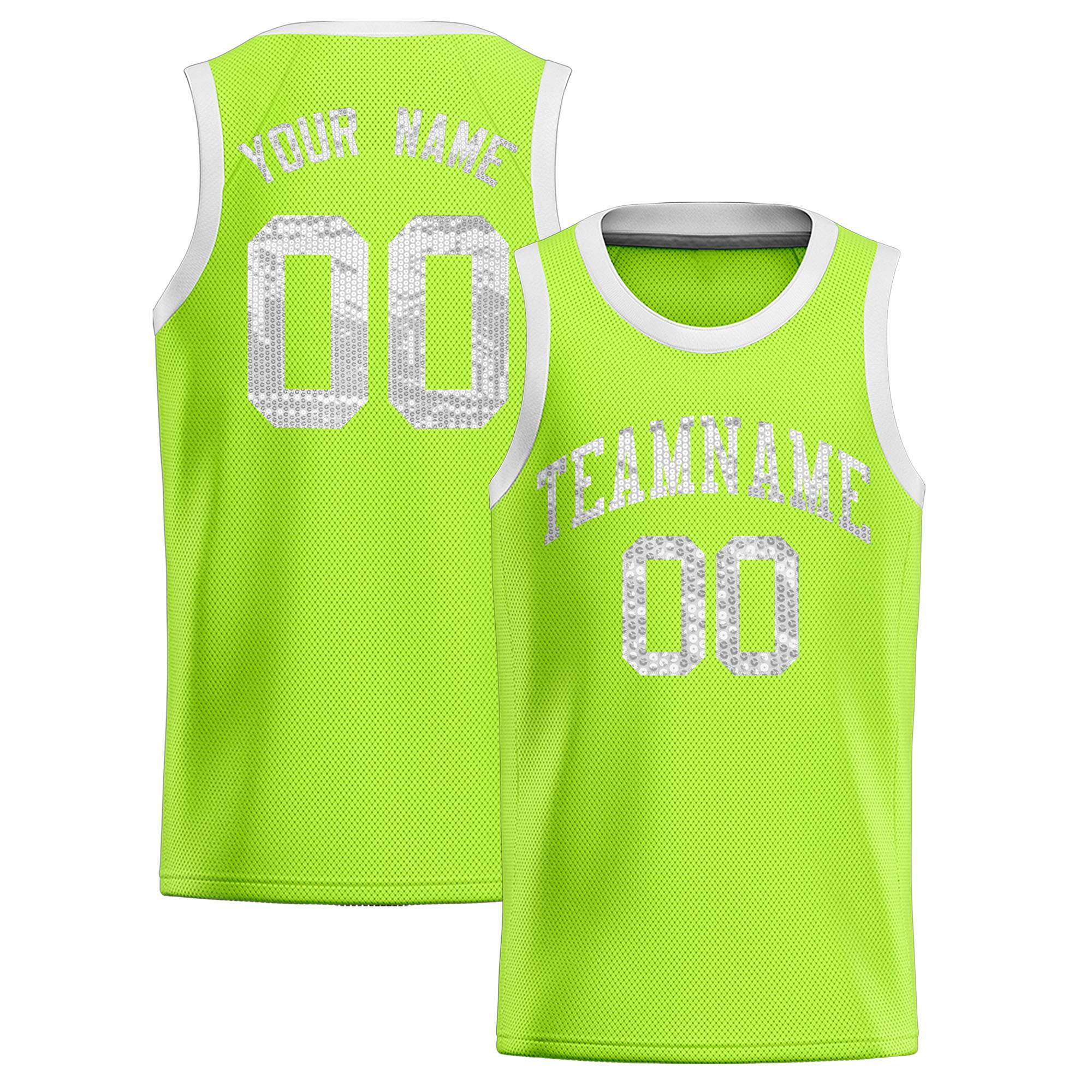 Custom Kelly Green Sequined Tops Athletic Basketball Jersey|KXKSHOP