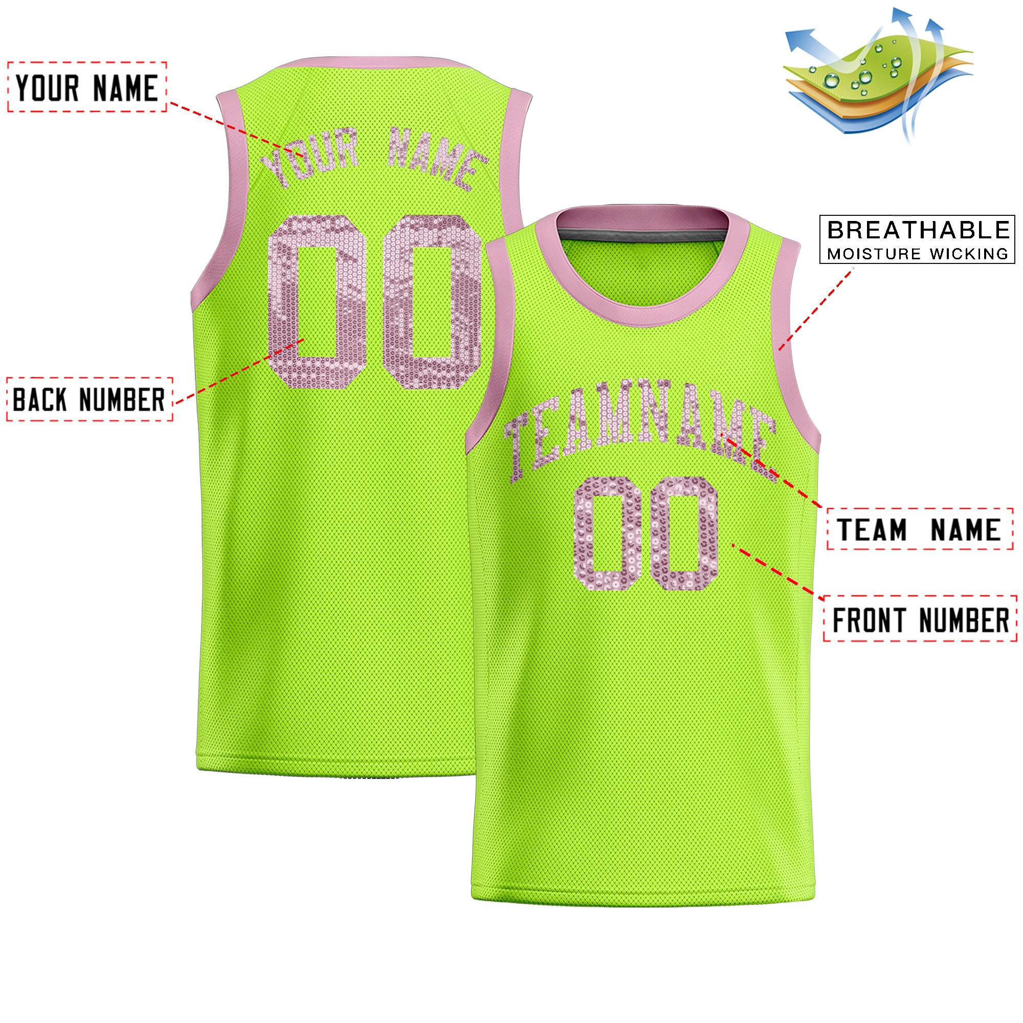 Custom Kelly Green Sequined Tops Athletic Basketball Jersey|KXKSHOP