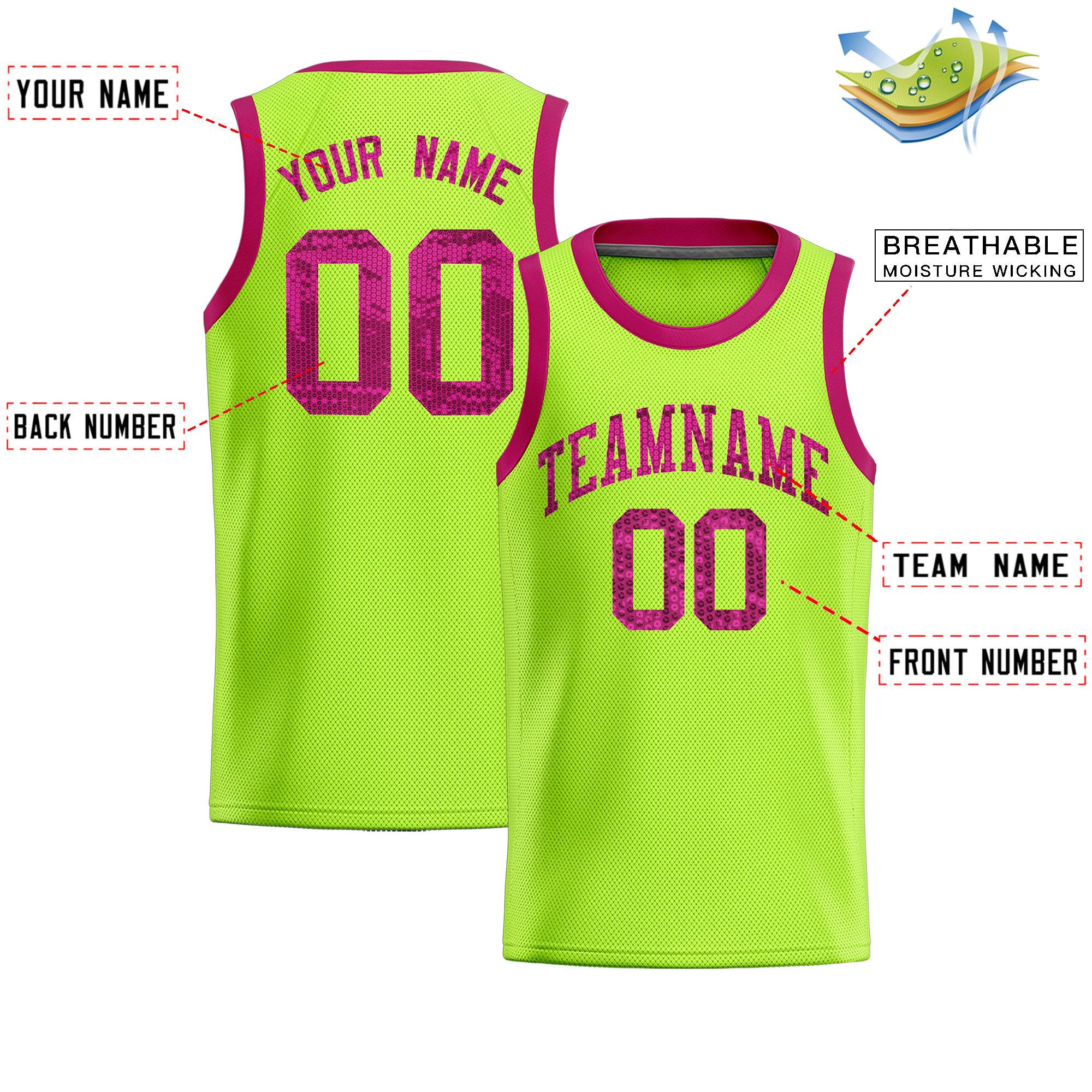 Custom Kelly Green Sequined Tops Athletic Basketball Jersey|KXKSHOP