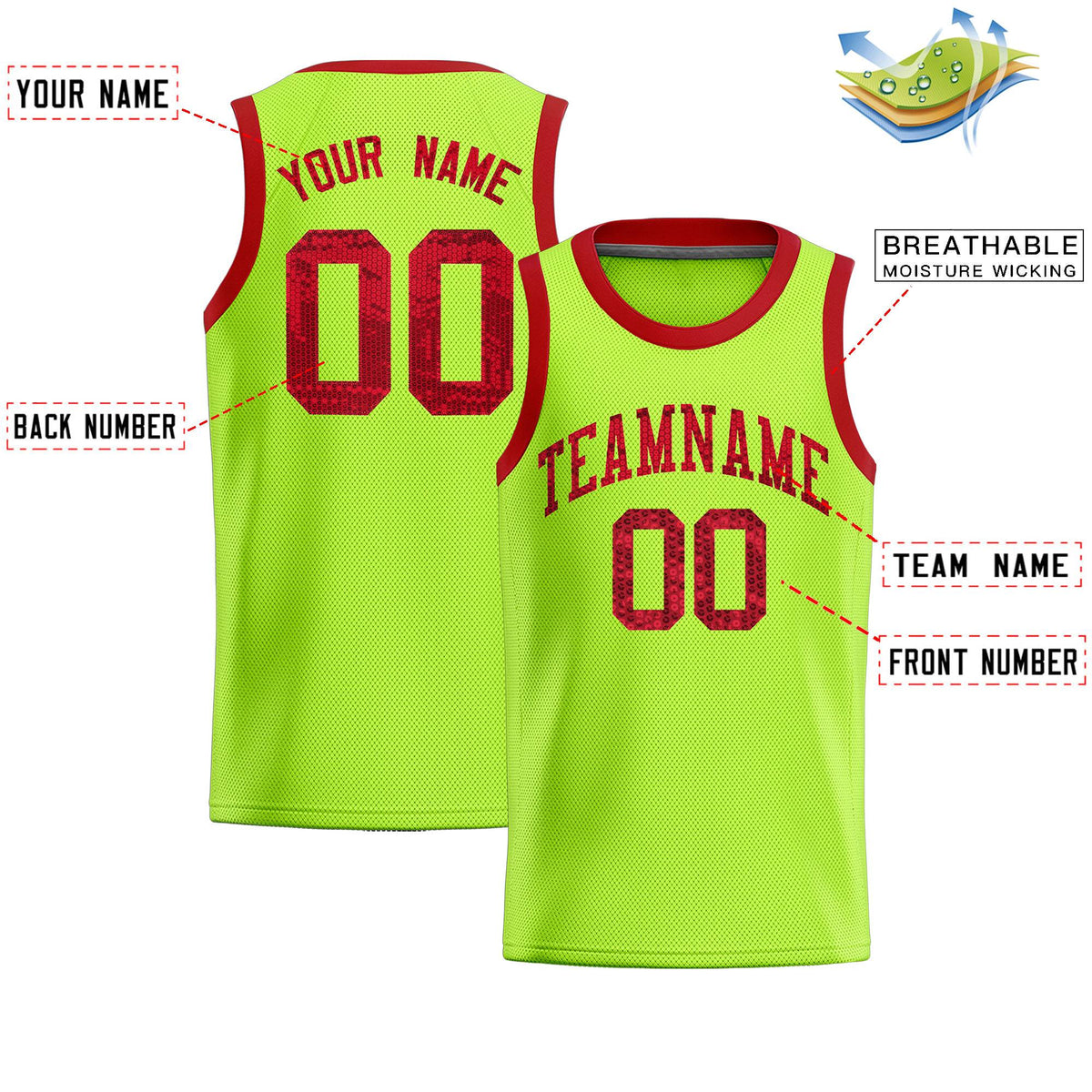 Custom Kelly Green Sequined Tops Athletic Basketball Jersey|KXKSHOP