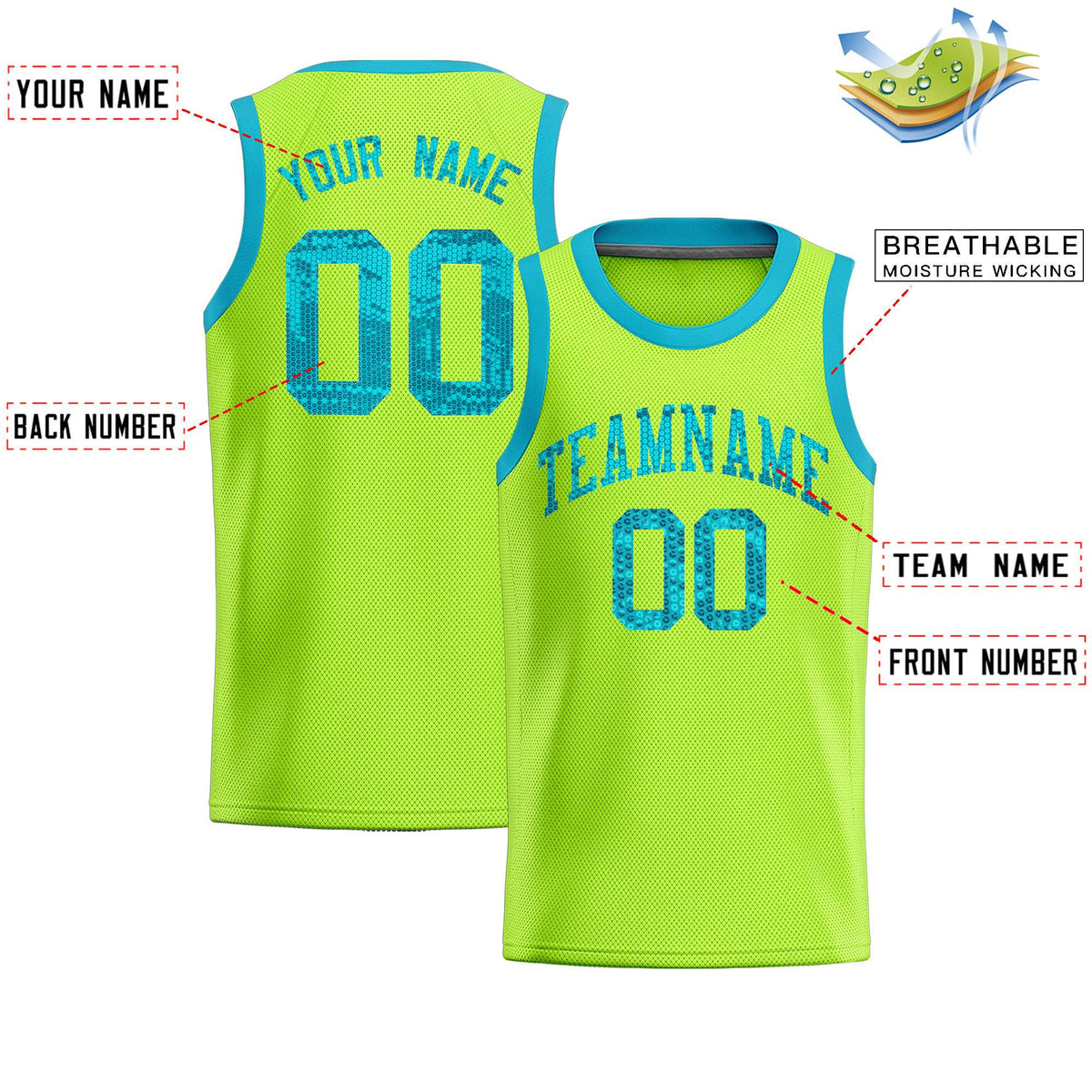 Custom Kelly Green Sequined Tops Athletic Basketball Jersey|KXKSHOP