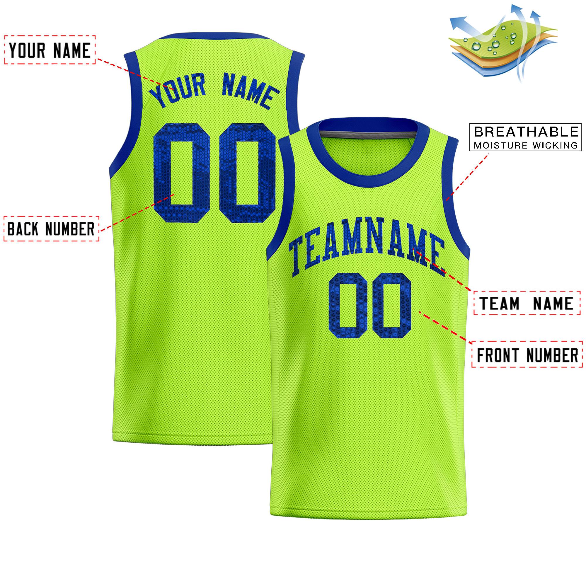 Custom Kelly Green Sequined Tops Athletic Basketball Jersey|KXKSHOP