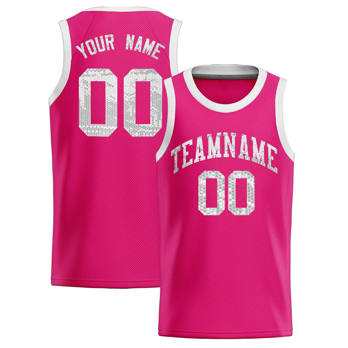 Custom Pink Sequined Tops Athletic Basketball Jersey|KXKSHOP