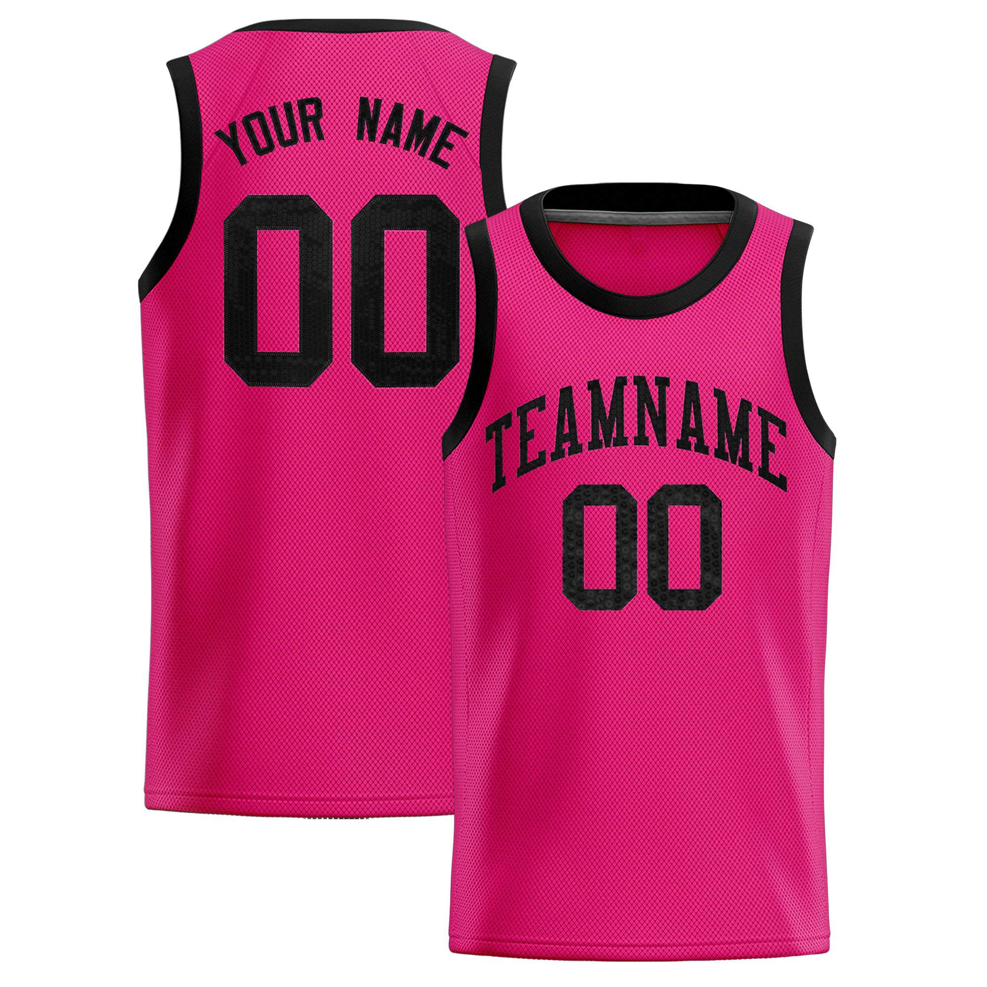 Custom Pink Sequined Tops Athletic Basketball Jersey|KXKSHOP