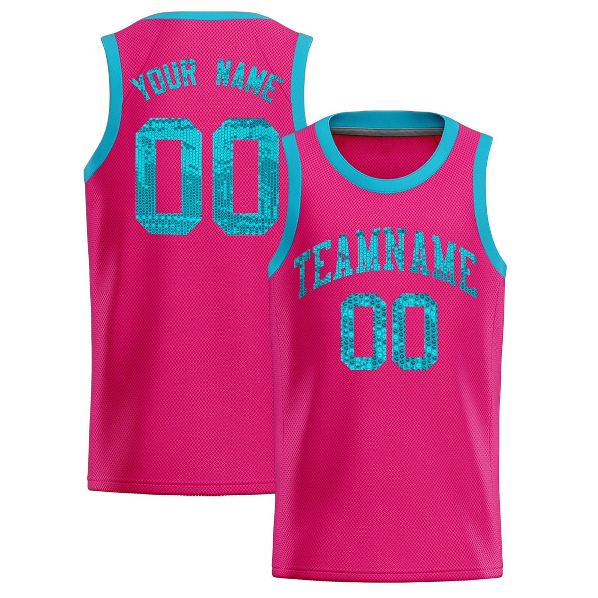 Custom Pink Sequined Tops Athletic Basketball Jersey|KXKSHOP